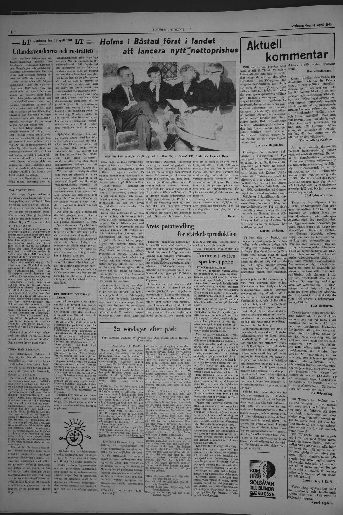 Laholms Tidning Lördag 11 april 1964, sida 4