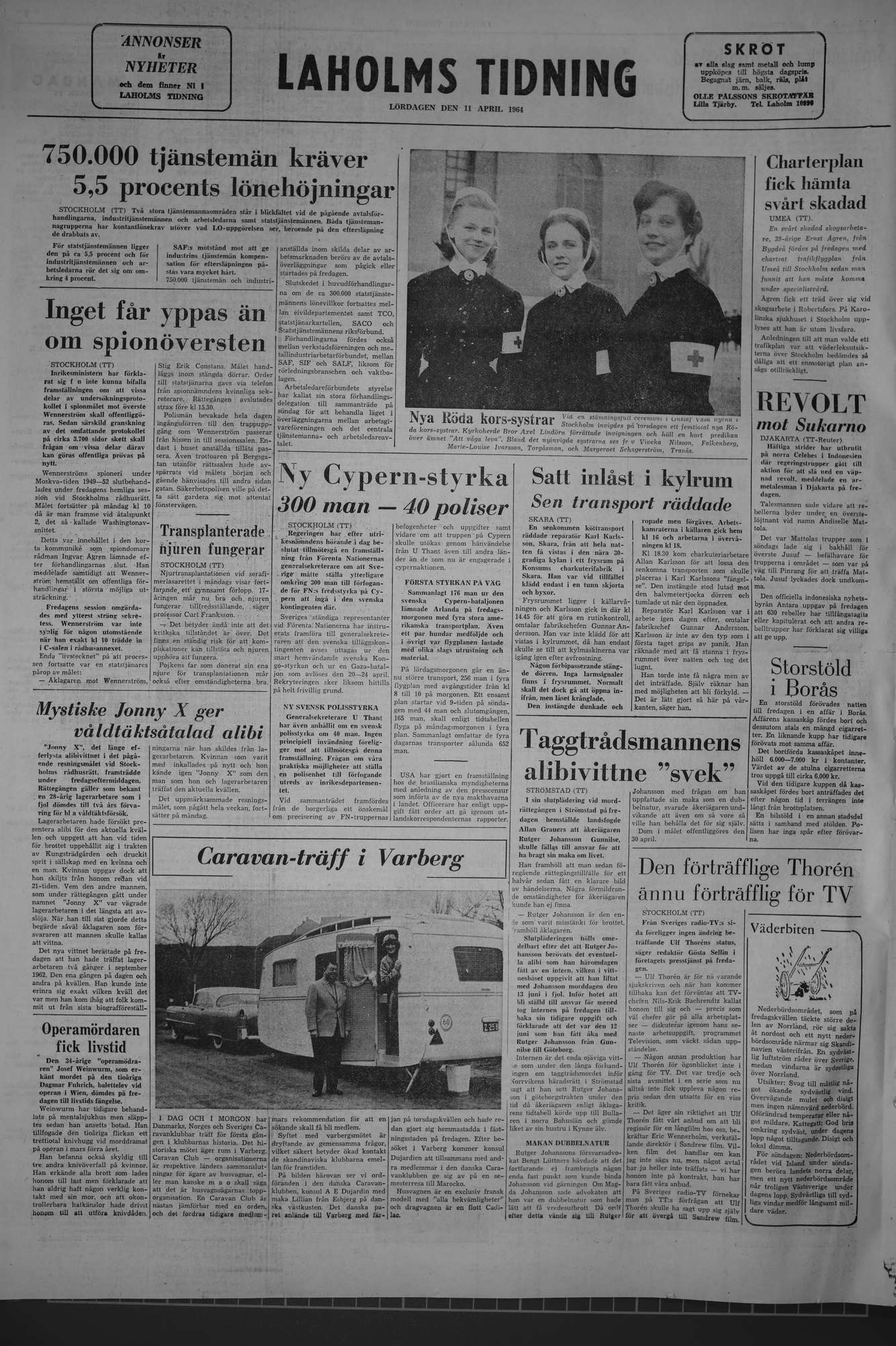 Laholms Tidning Lördag 11 april 1964, sida 8