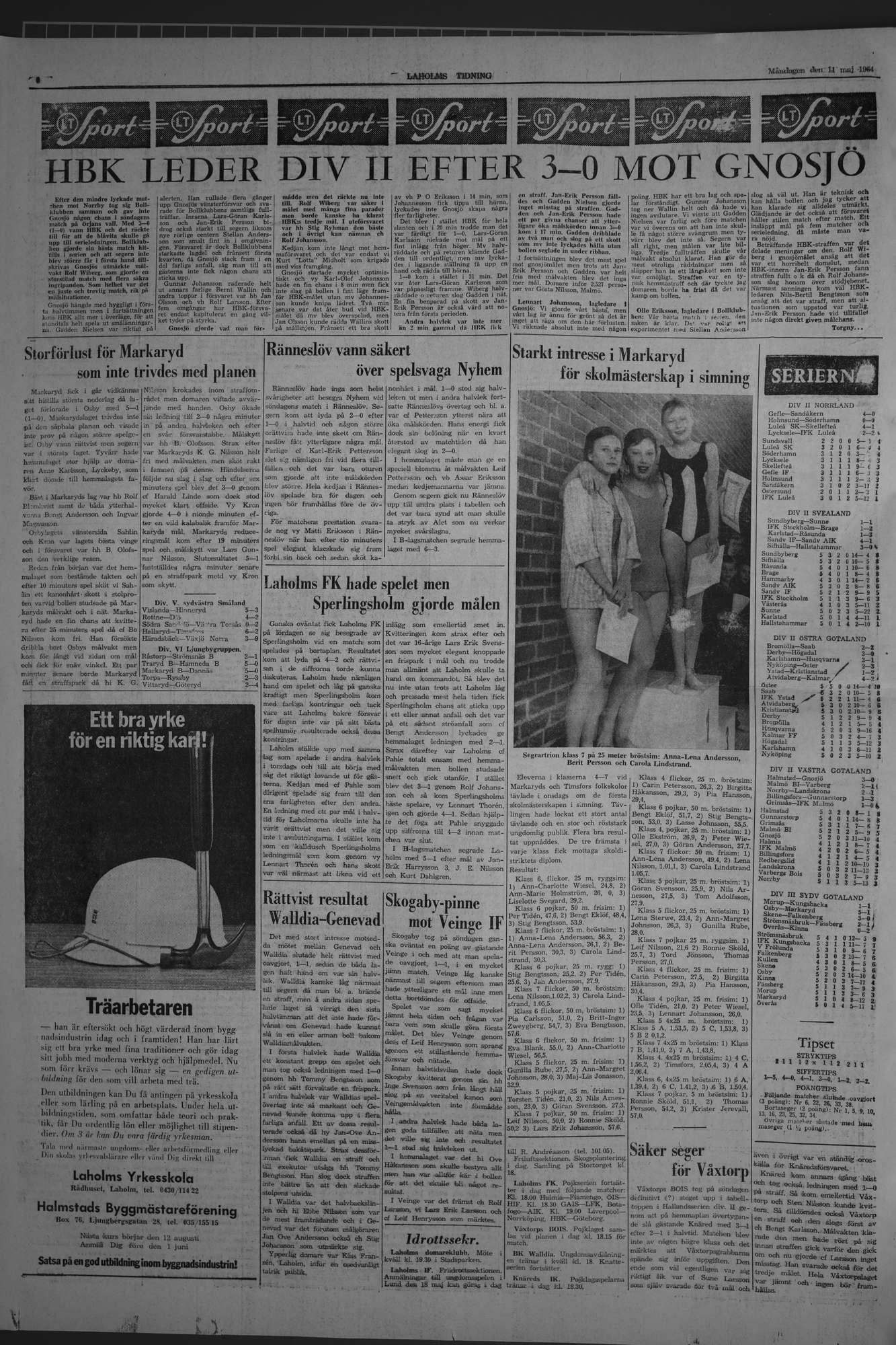 Laholms Tidning Måndag 11 maj 1964, sida 6