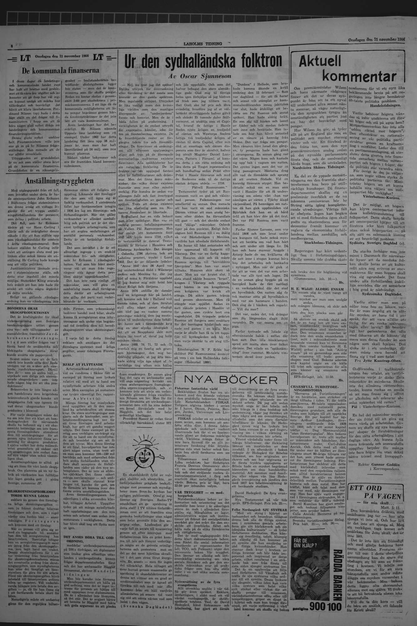 Laholms Tidning Onsdag 11 november 1964, sida 4