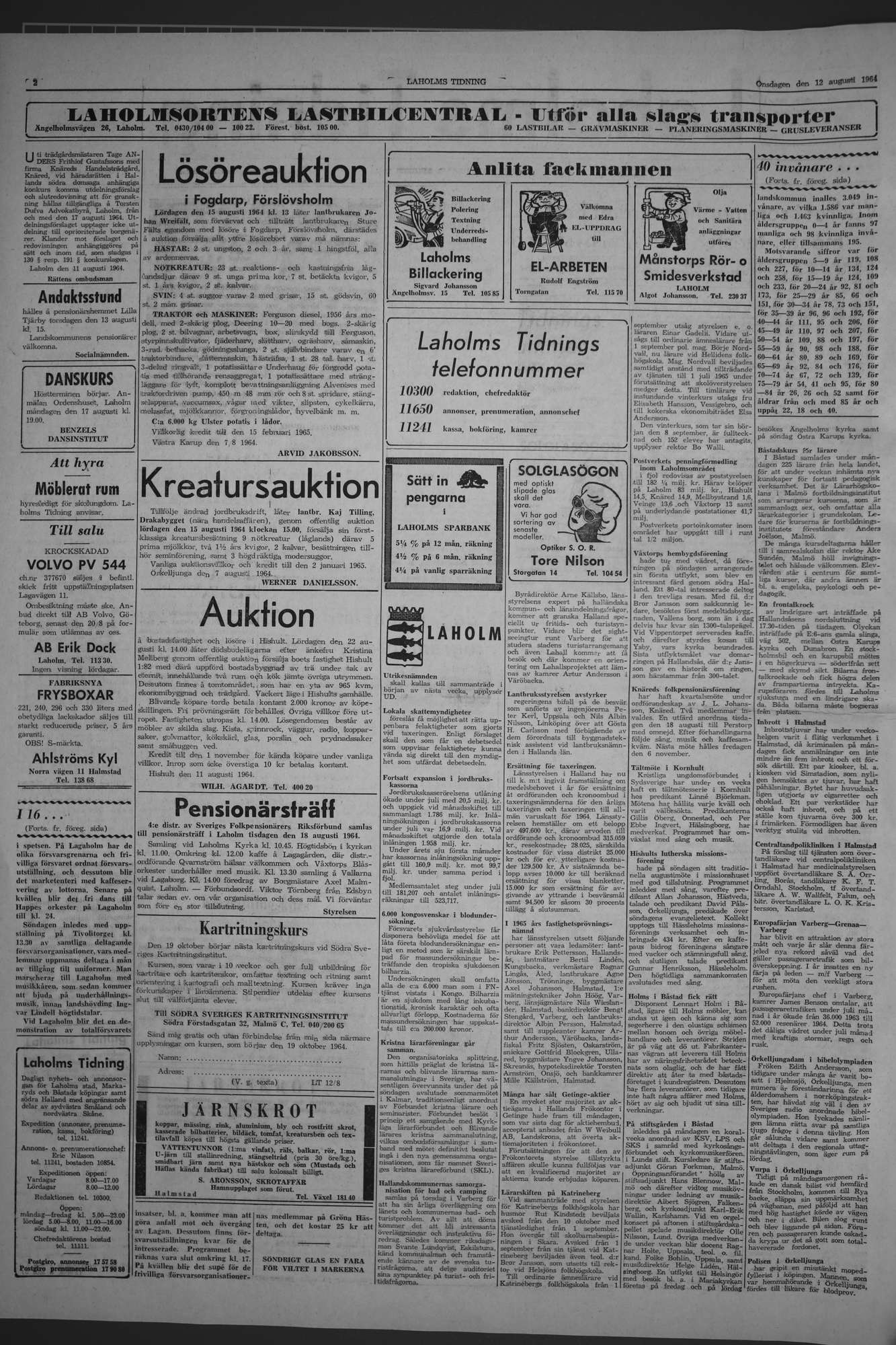 Laholms Tidning Onsdag 12 augusti 1964, sida 2