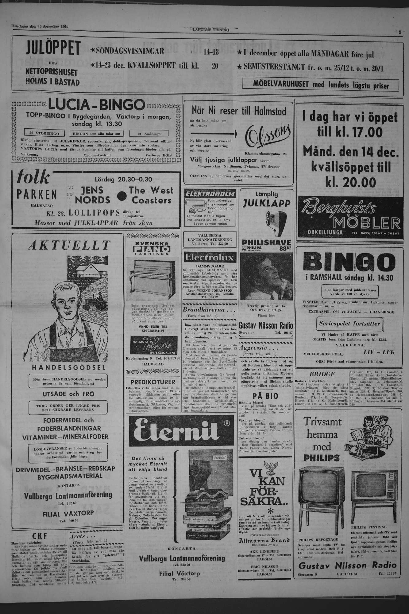 Laholms Tidning Lördag 12 december 1964, sida 3