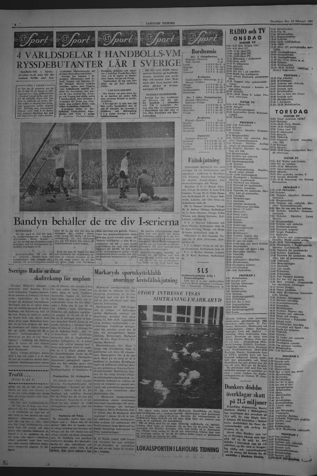 Laholms Tidning Onsdag 12 februari 1964, sida 6