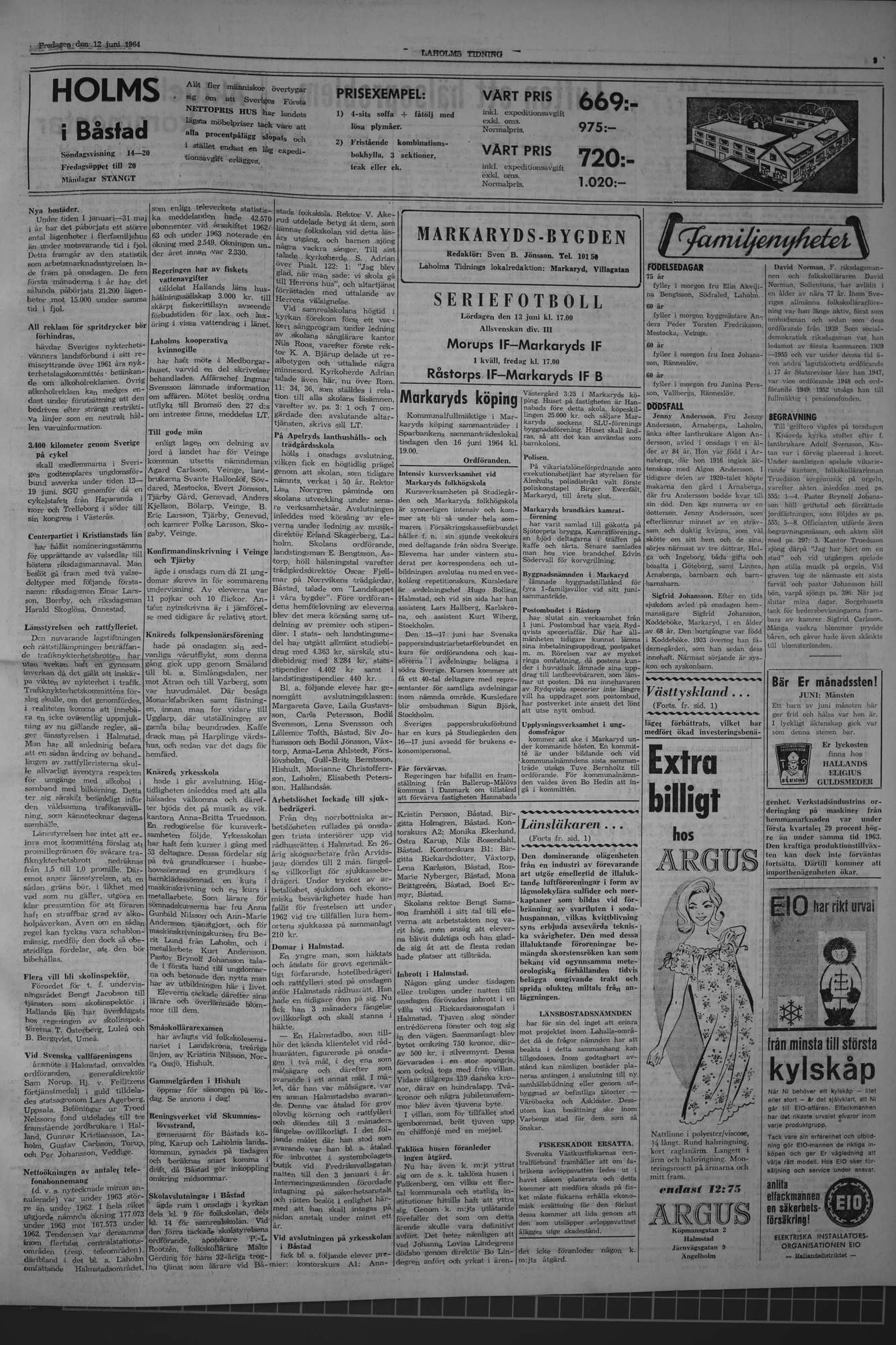 Laholms Tidning Fredag 12 juni 1964, sida 3