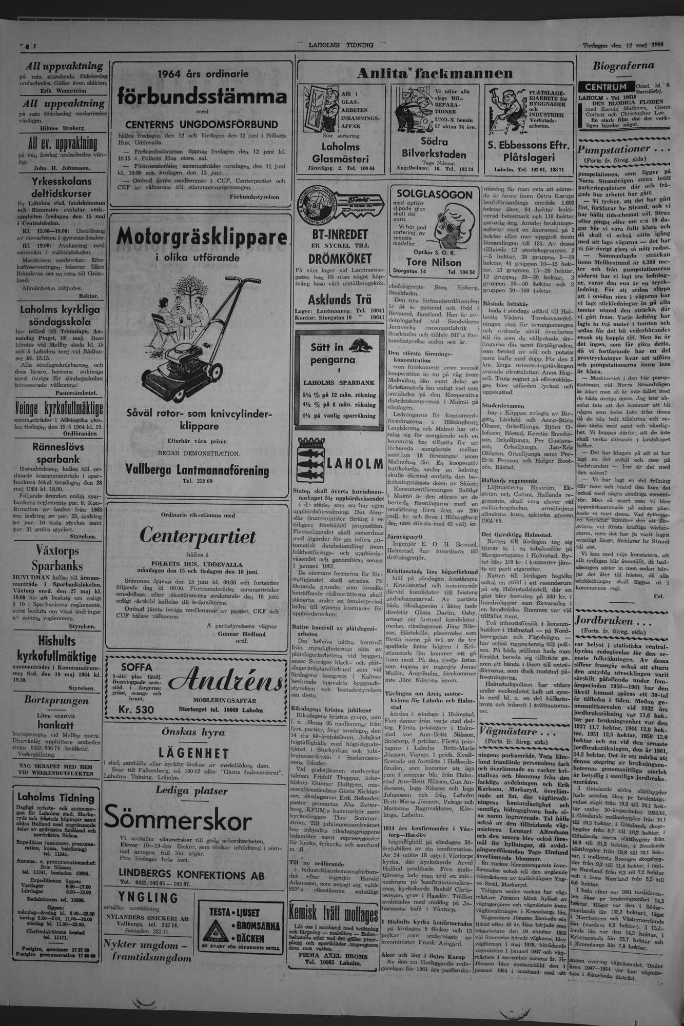 Laholms Tidning Tisdag 12 maj 1964, sida 2