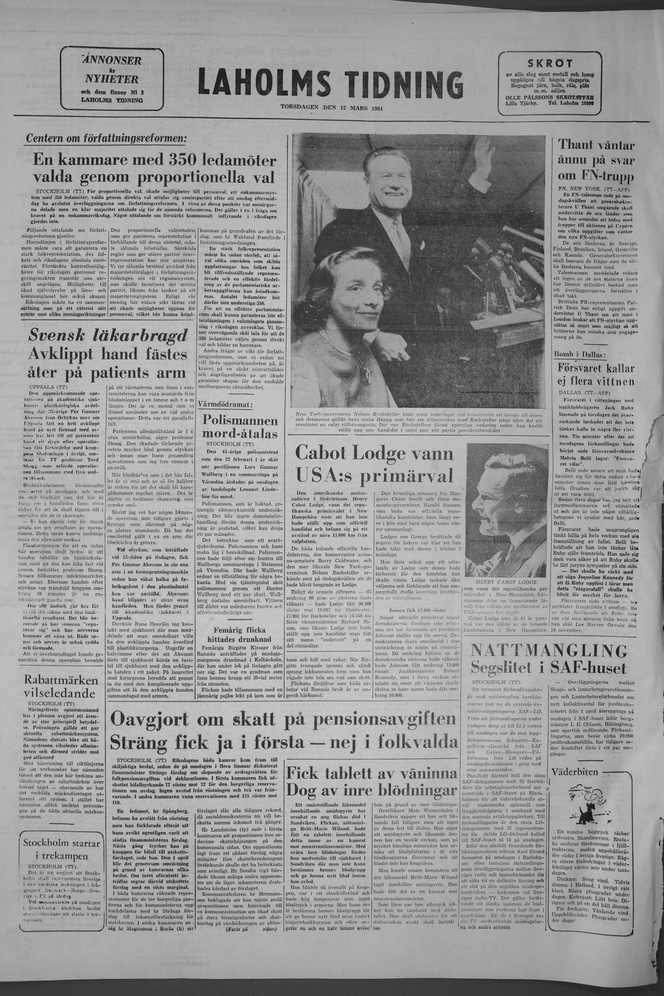 Laholms Tidning Torsdag 12 mars 1964, sida 8