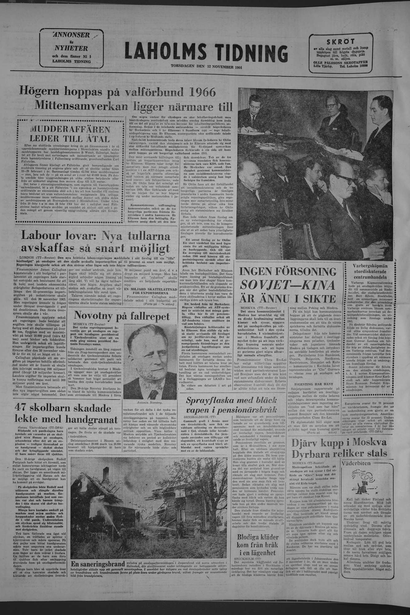 Laholms Tidning Torsdag 12 november 1964, sida 8