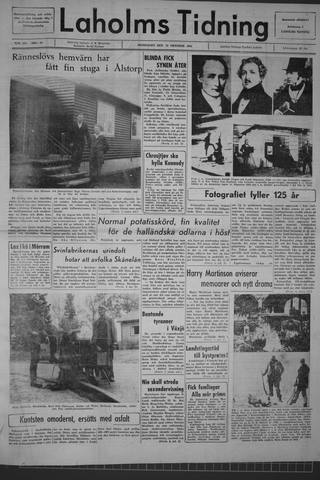 Förstasidan, Måndag 12 oktober 1964