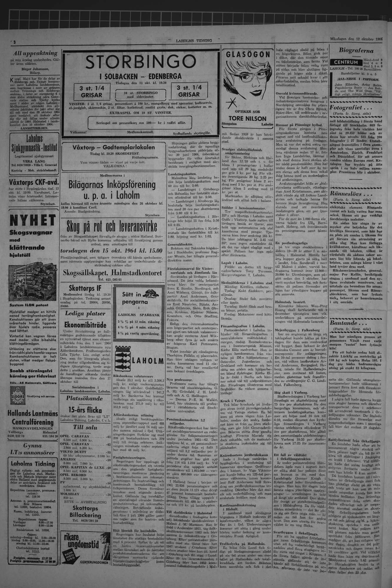 Laholms Tidning Måndag 12 oktober 1964, sida 2