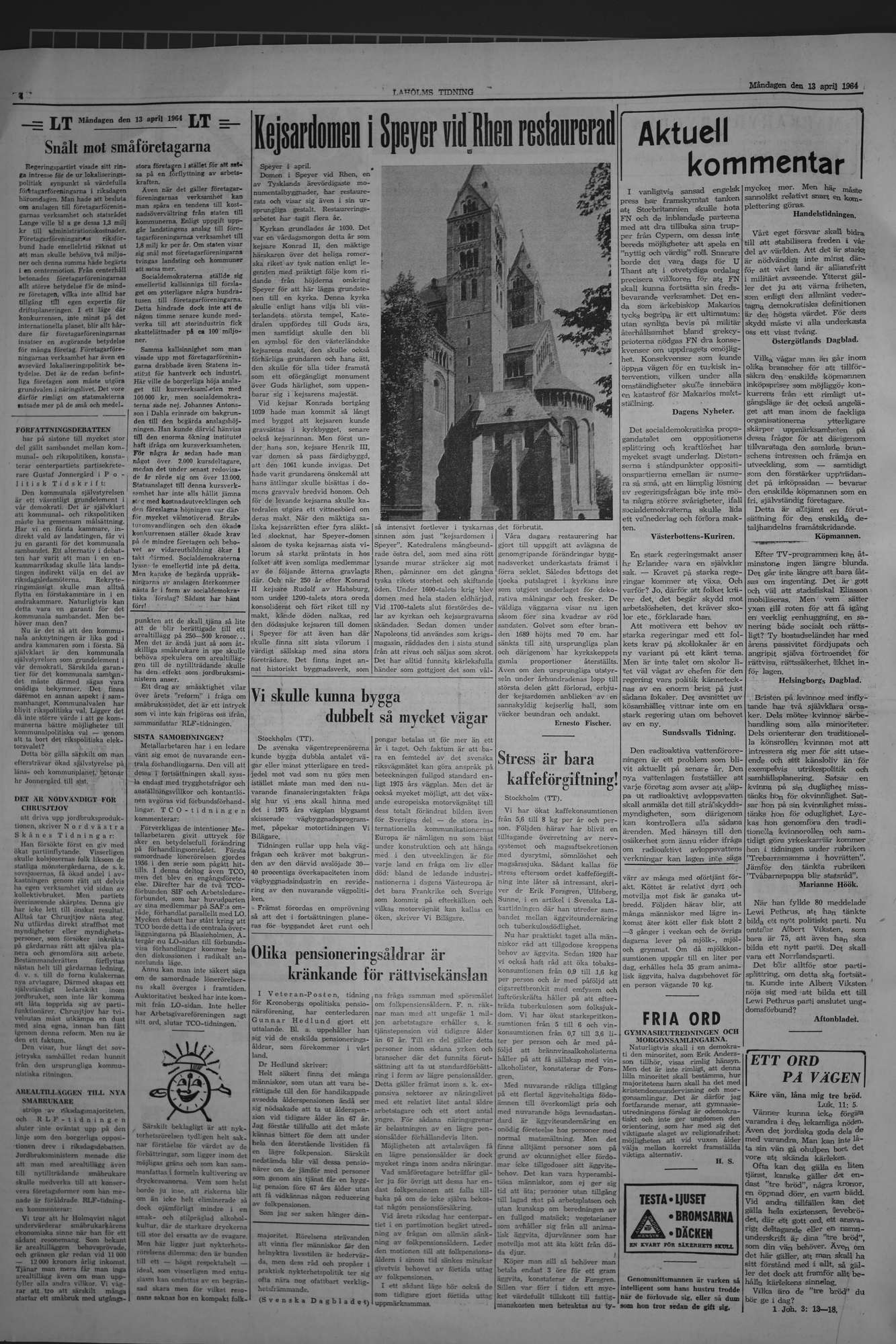 Laholms Tidning Måndag 13 april 1964, sida 4