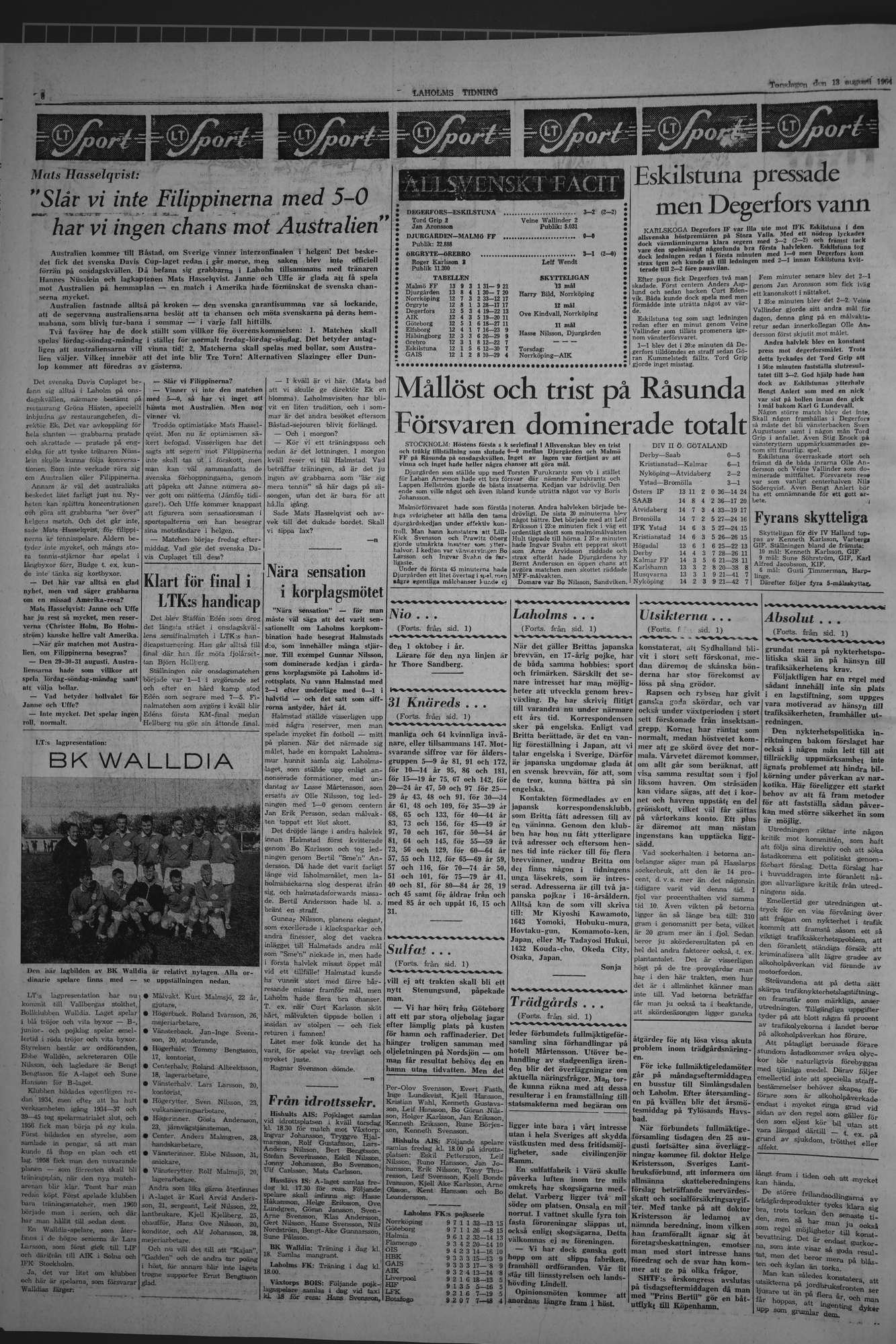 Laholms Tidning Torsdag 13 augusti 1964, sida 6