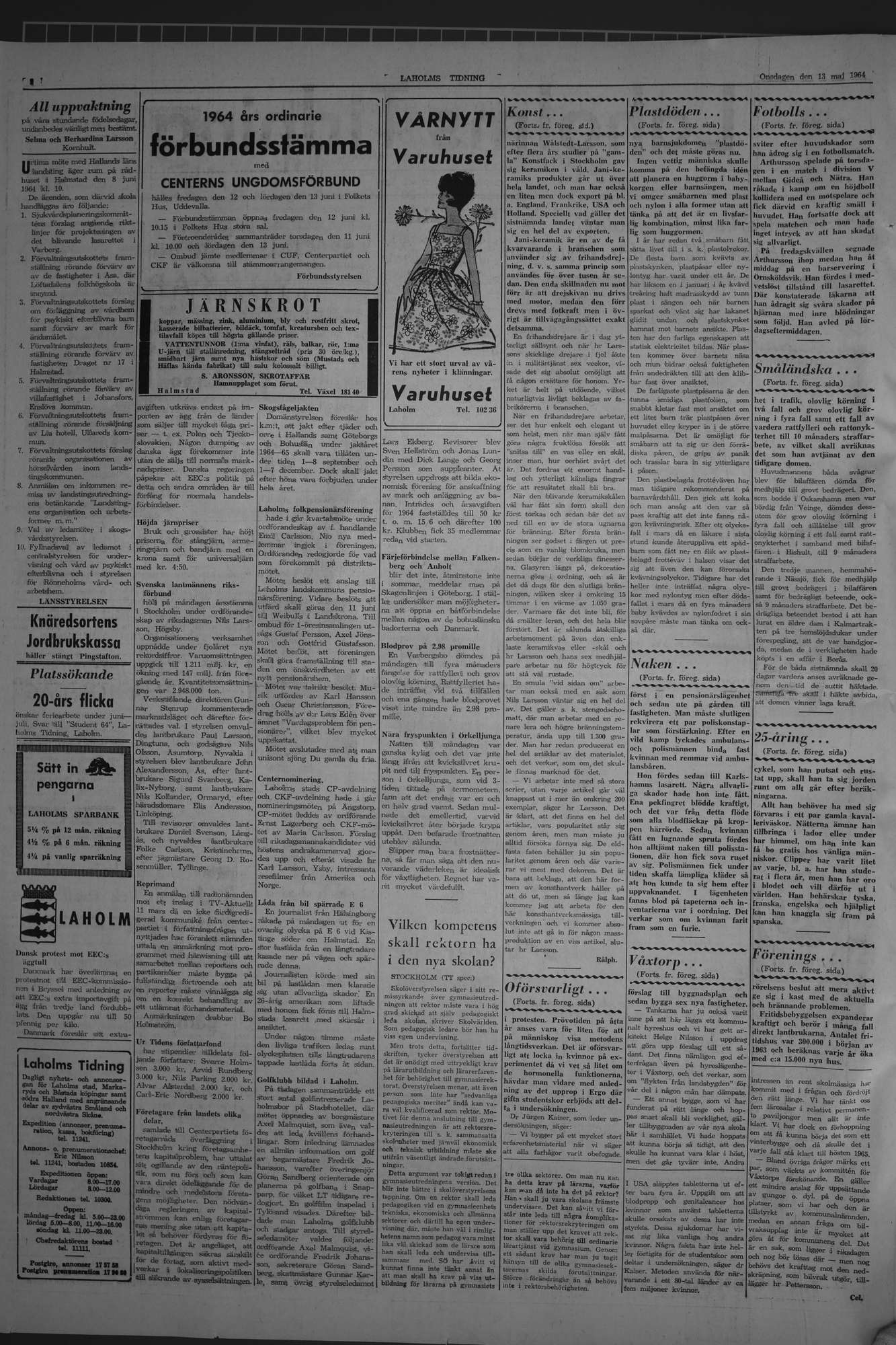 Laholms Tidning Onsdag 13 maj 1964, sida 2