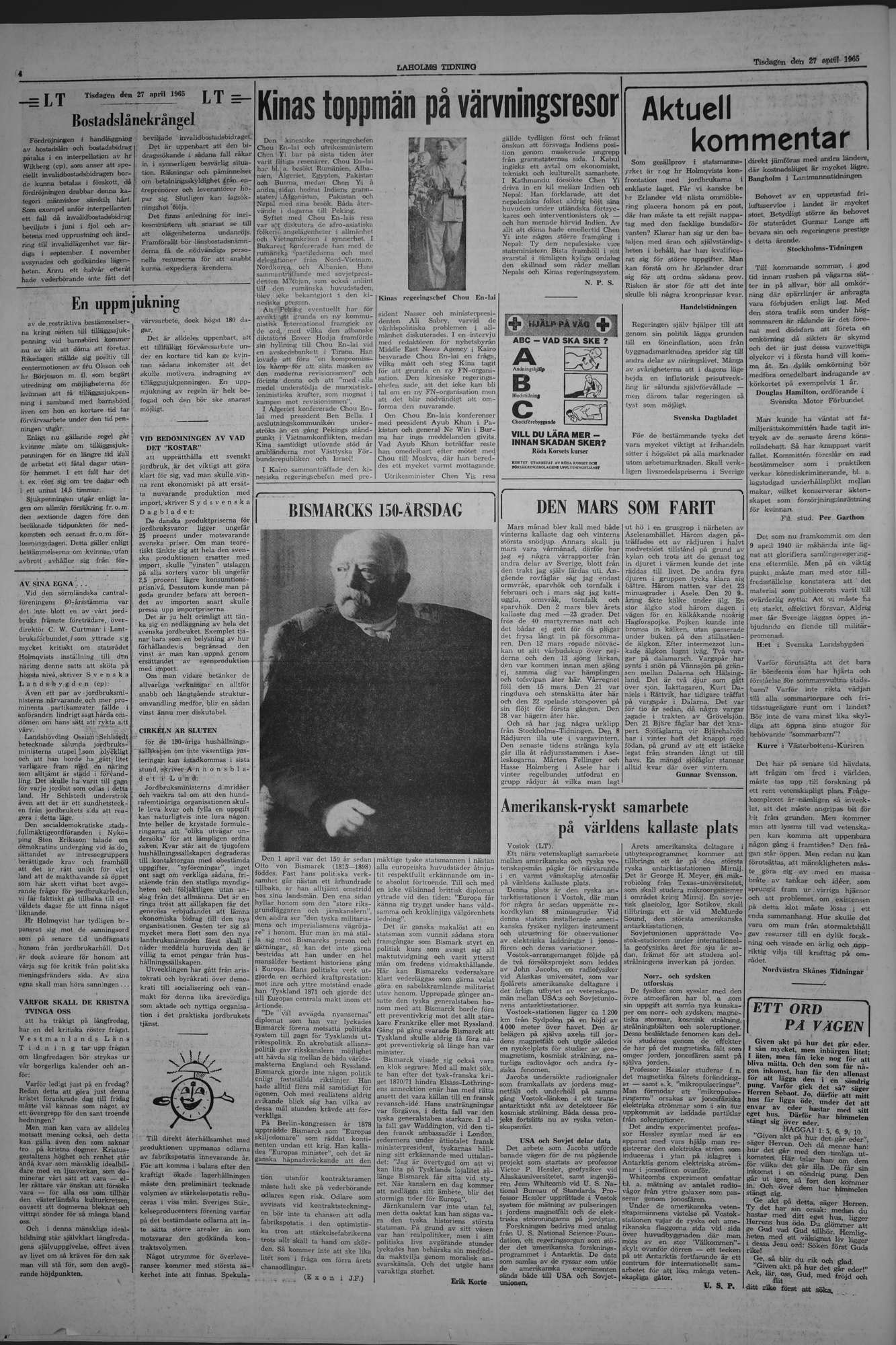 Laholms Tidning Tisdag 27 april 1965, sida 4