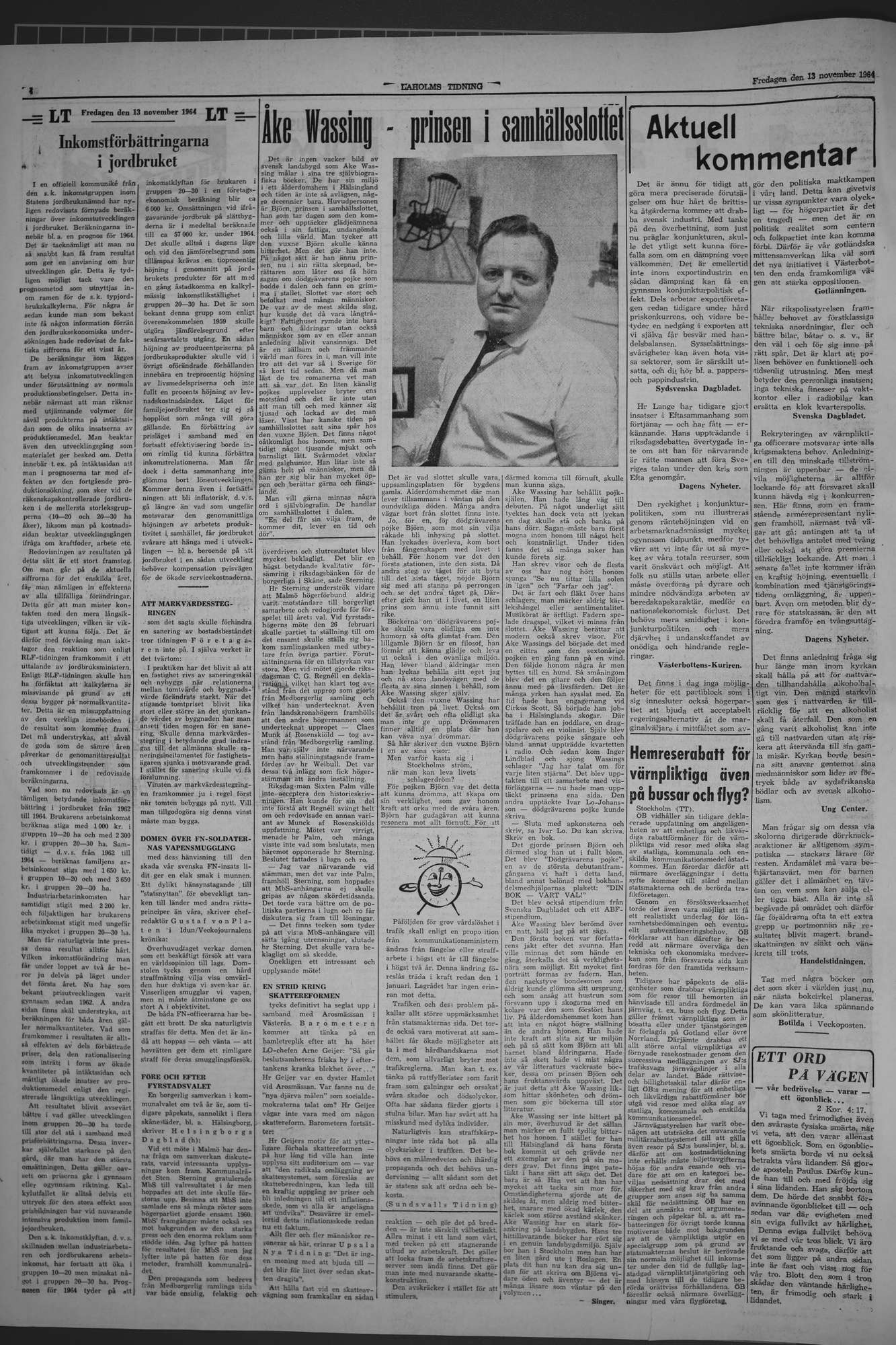Laholms Tidning Fredag 13 november 1964, sida 4