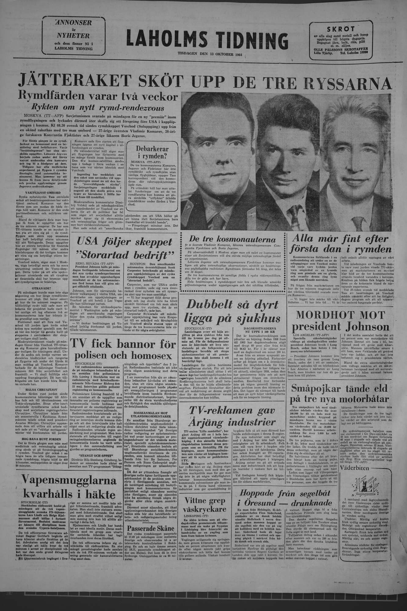Laholms Tidning Tisdag 13 oktober 1964, sida 8