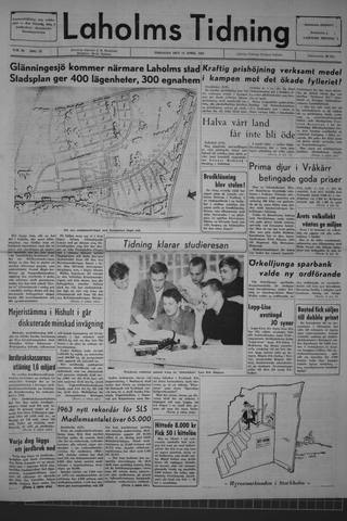 Förstasidan, Tisdag 14 april 1964