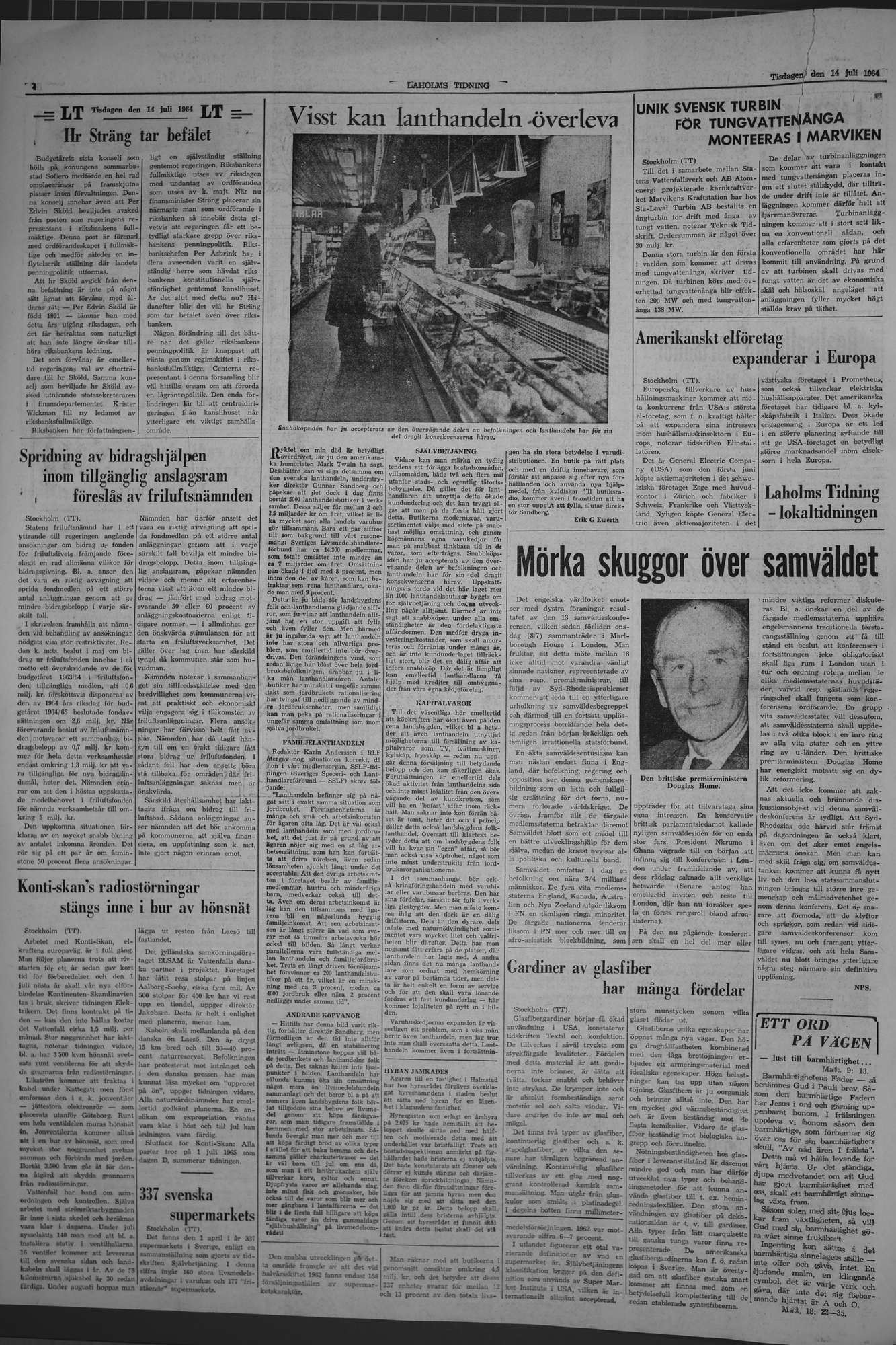 Laholms Tidning Tisdag 14 juli 1964, sida 4