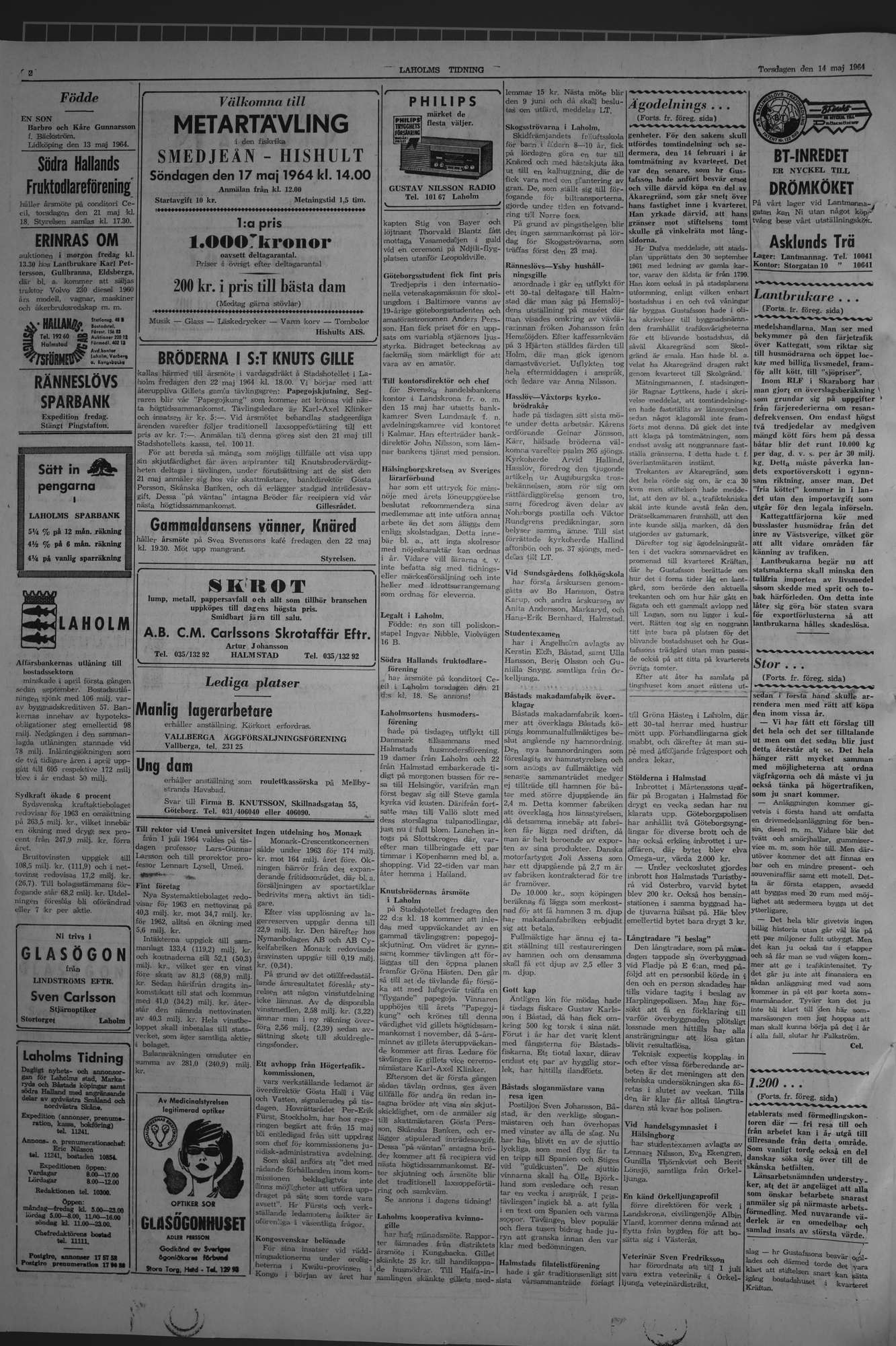 Laholms Tidning Torsdag 14 maj 1964, sida 2