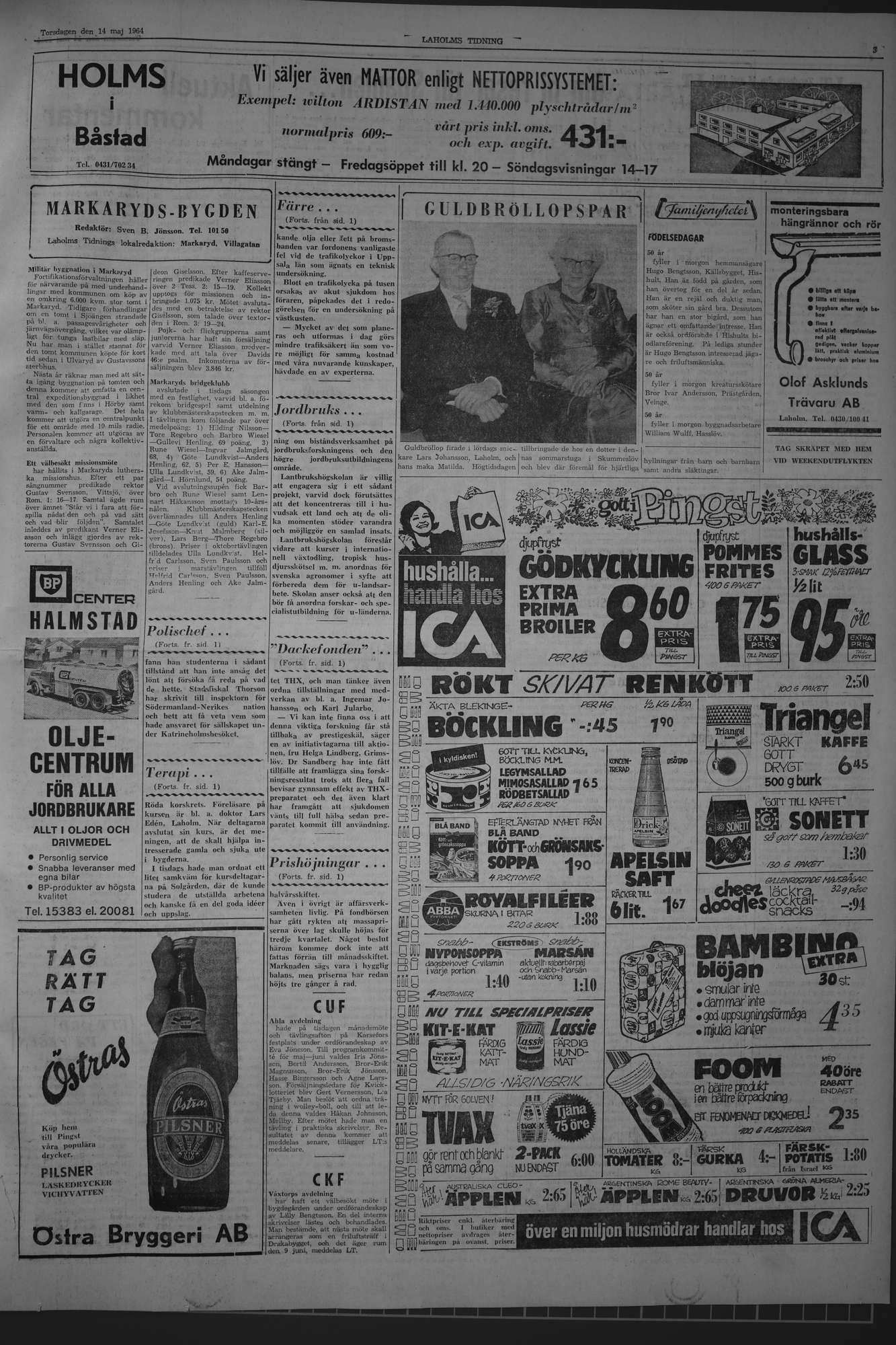 Laholms Tidning Torsdag 14 maj 1964, sida 3
