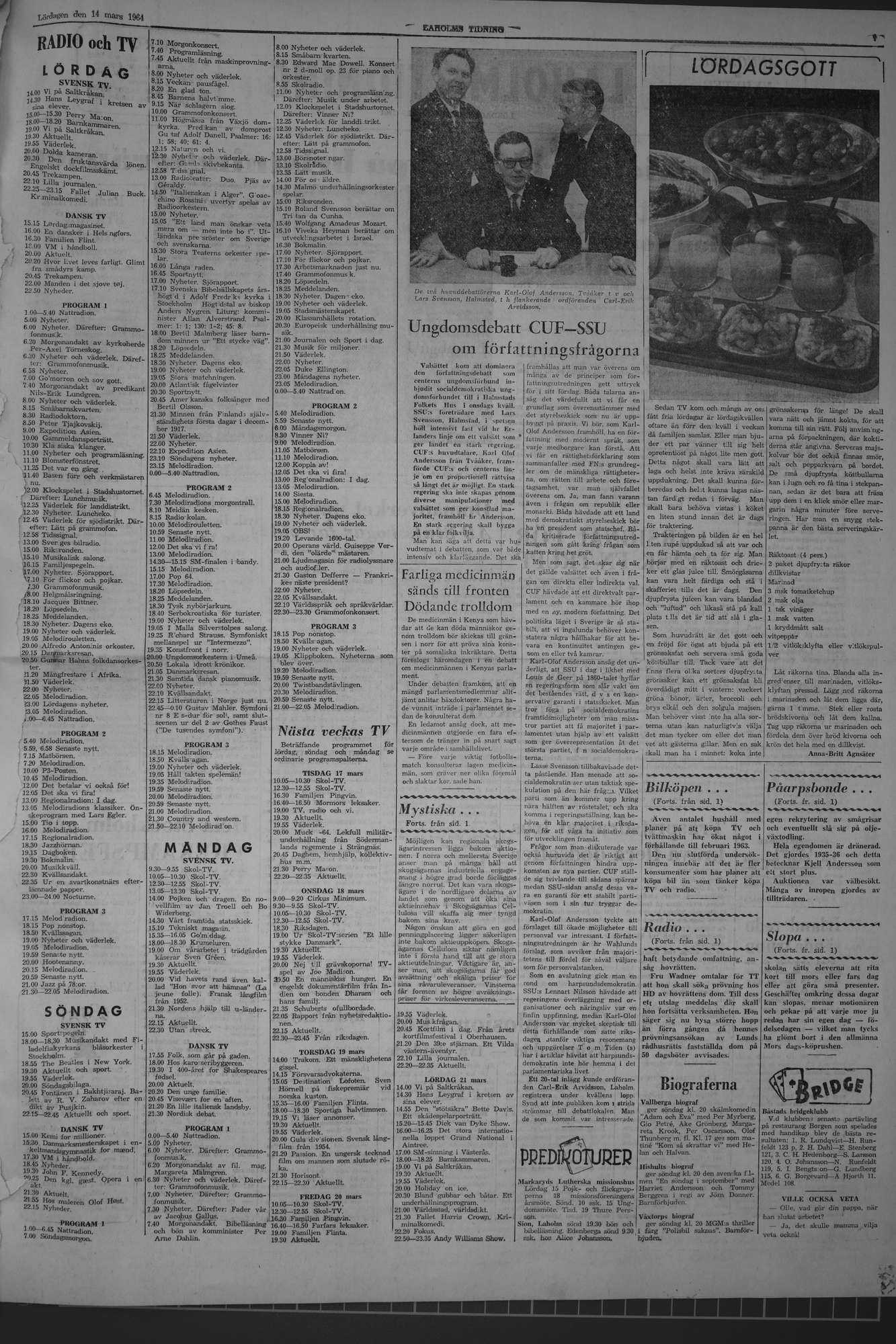 Laholms Tidning Lördag 14 mars 1964, sida 5
