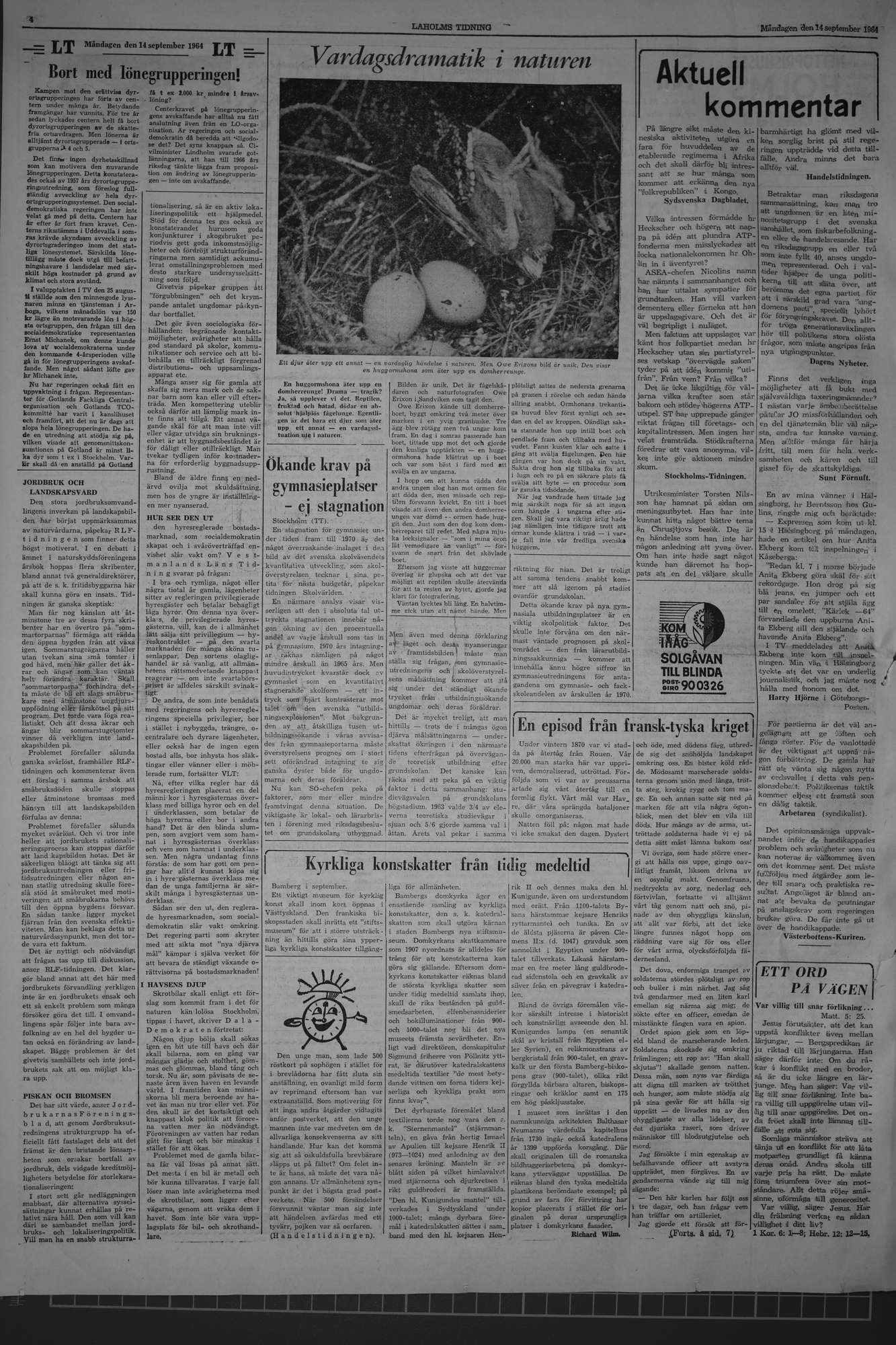 Laholms Tidning Måndag 14 september 1964, sida 4