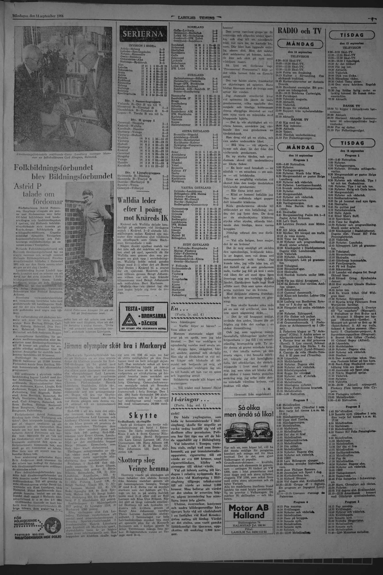 Laholms Tidning Måndag 14 september 1964, sida 7