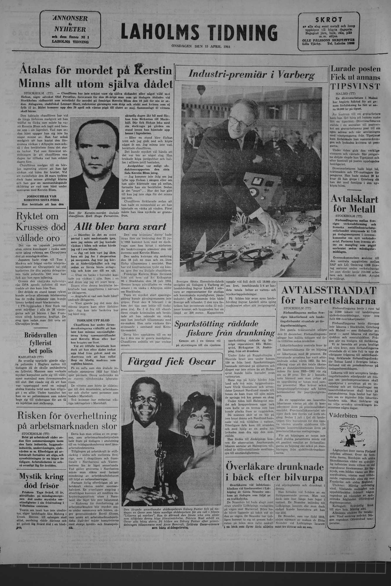 Laholms Tidning Onsdag 15 april 1964, sida 8