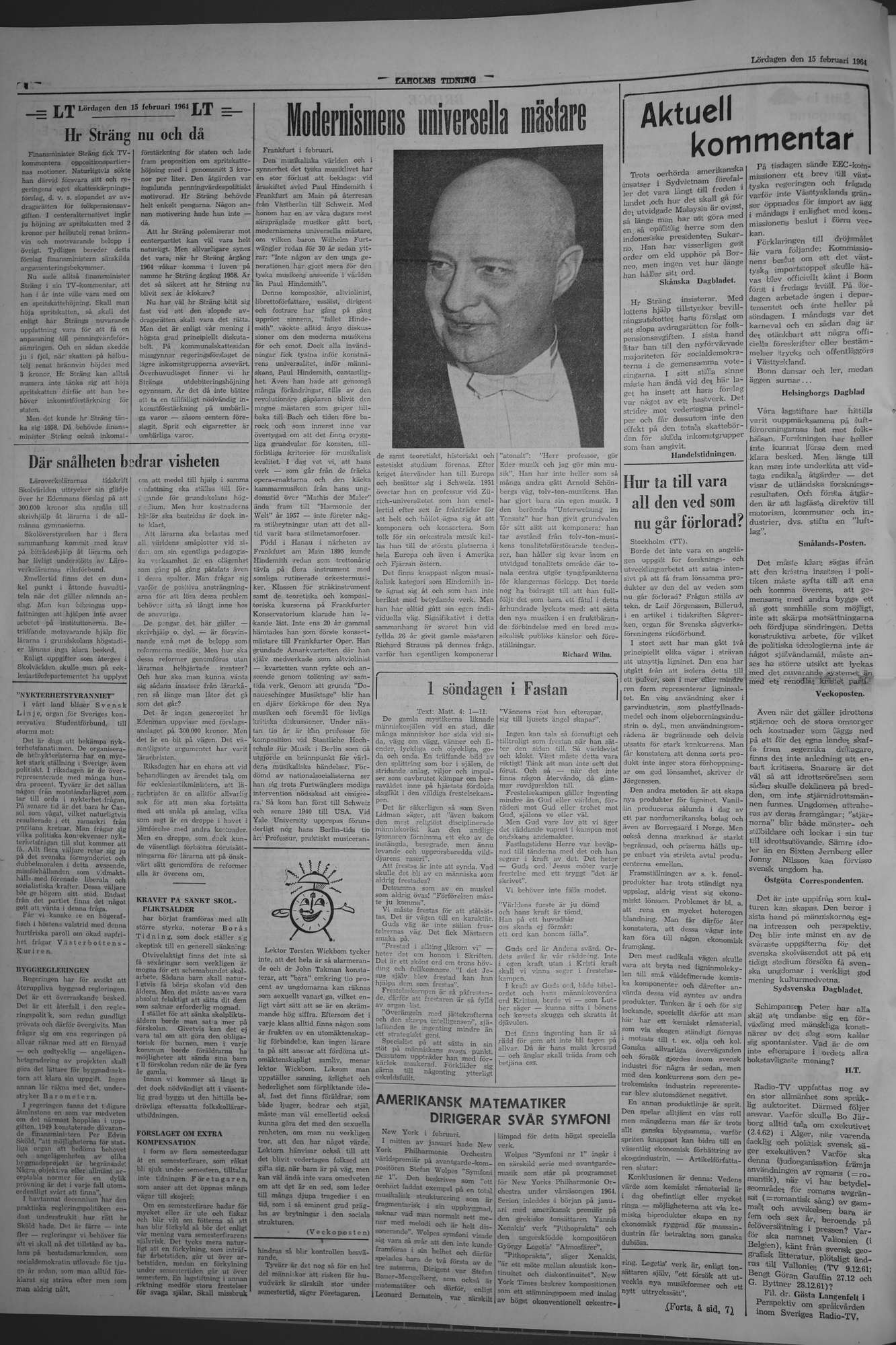 Laholms Tidning Lördag 15 februari 1964, sida 4
