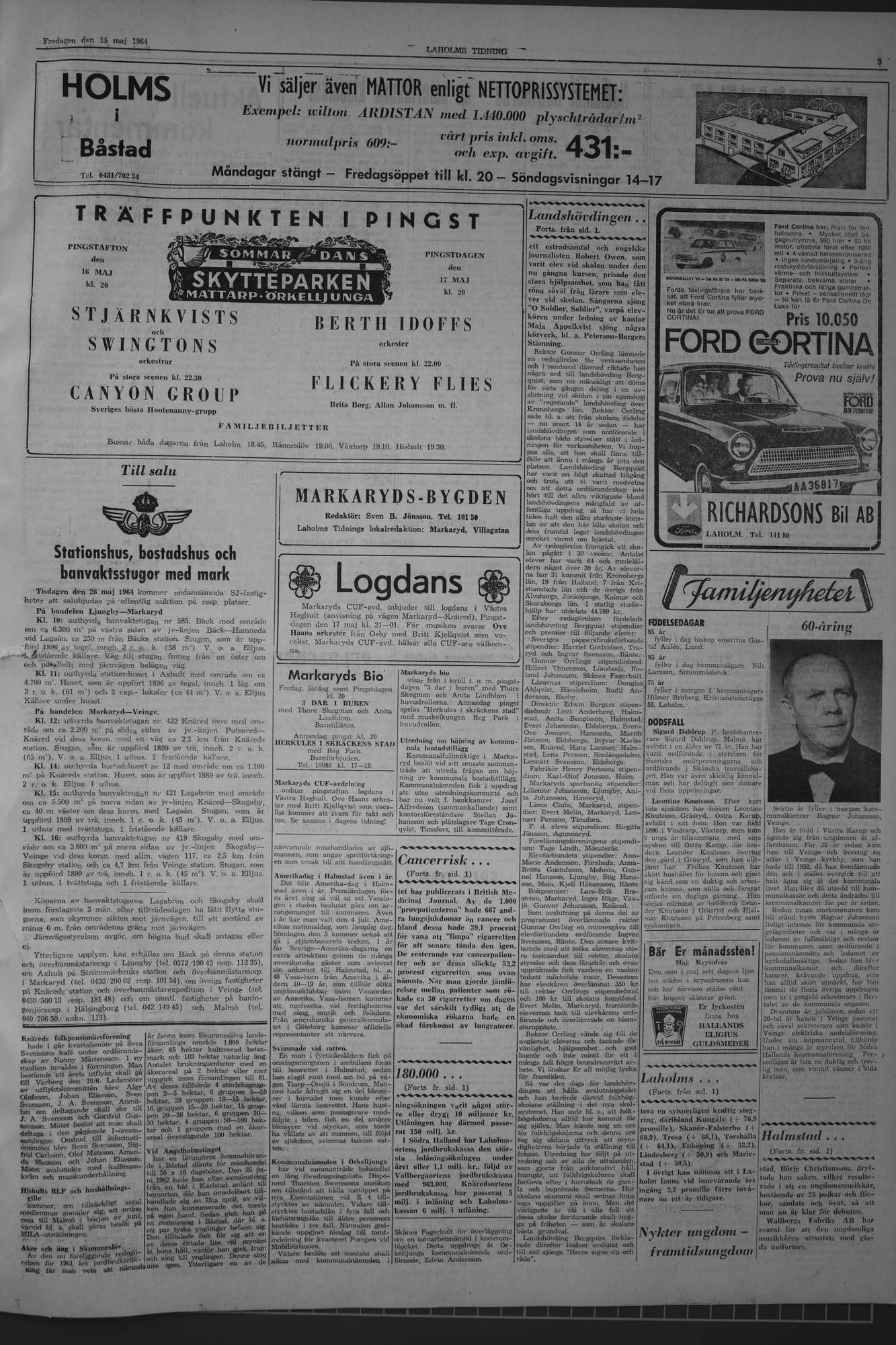 Laholms Tidning Fredag 15 maj 1964, sida 3