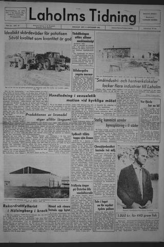 Förstasidan, Tisdag 15 september 1964
