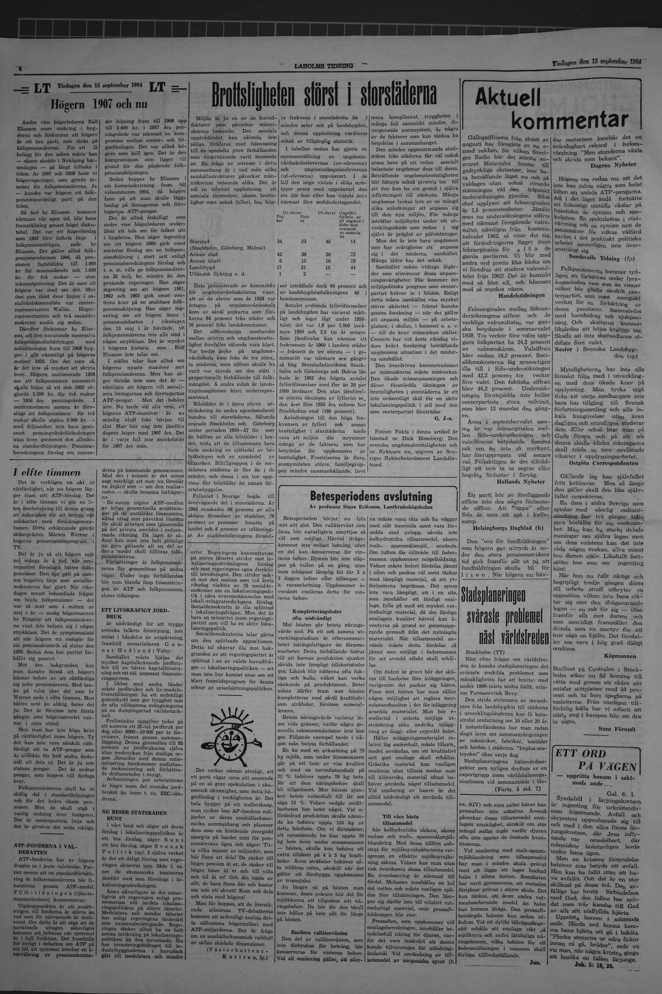 Laholms Tidning Tisdag 15 september 1964, sida 4