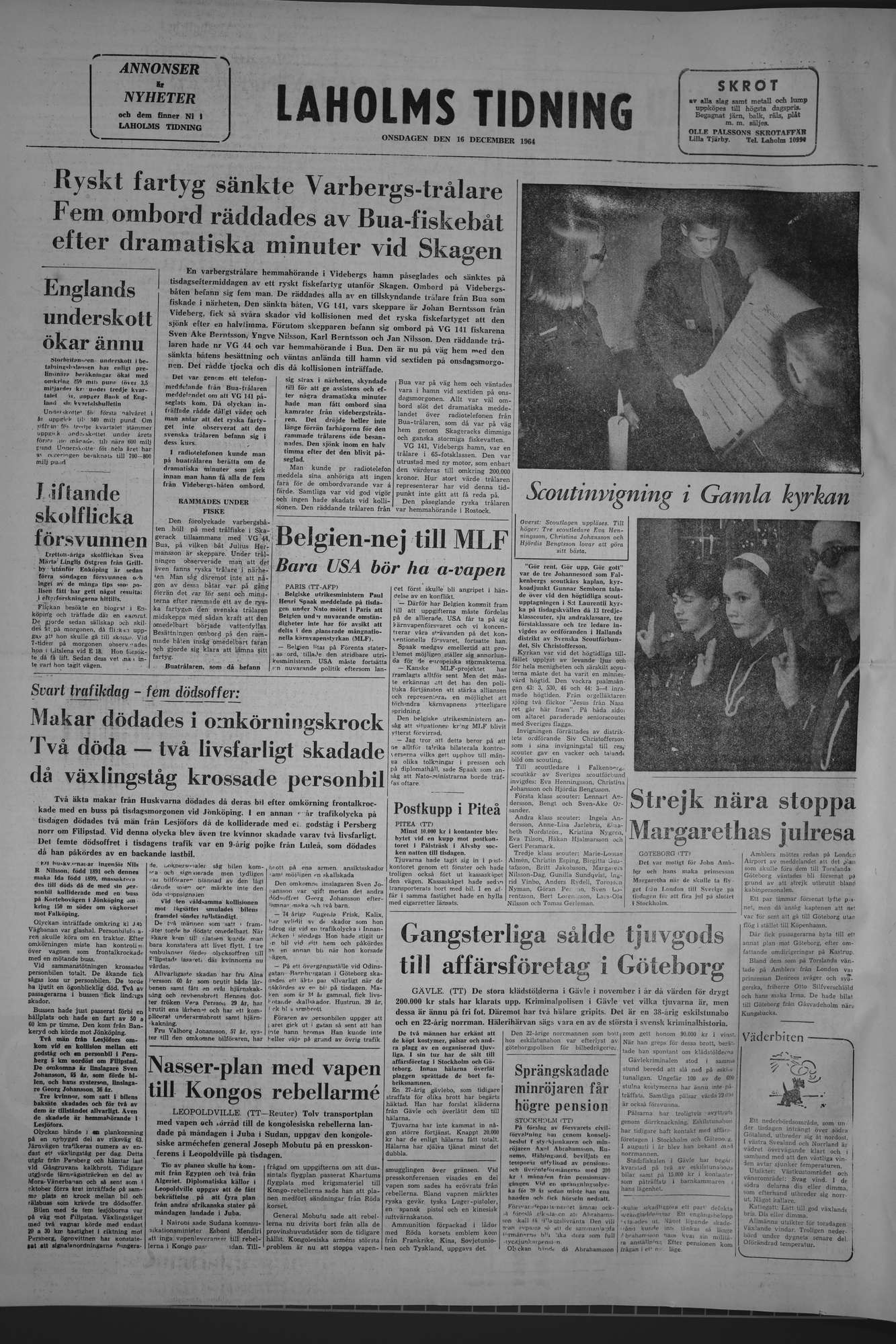 Laholms Tidning Onsdag 16 december 1964, sida 8