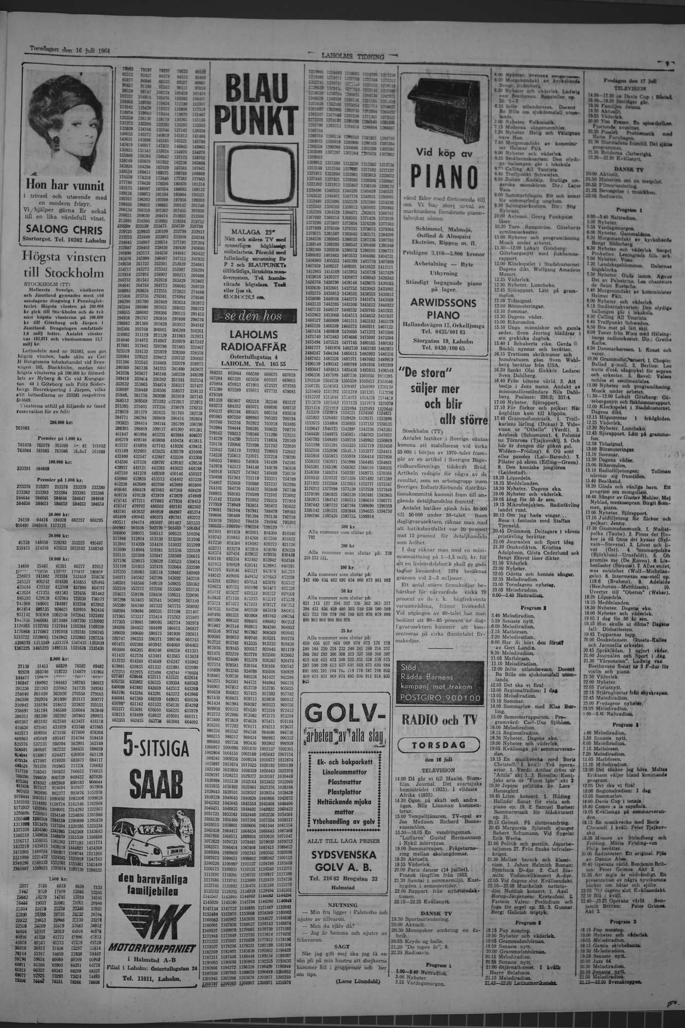 Laholms Tidning Torsdag 16 juli 1964, sida 7