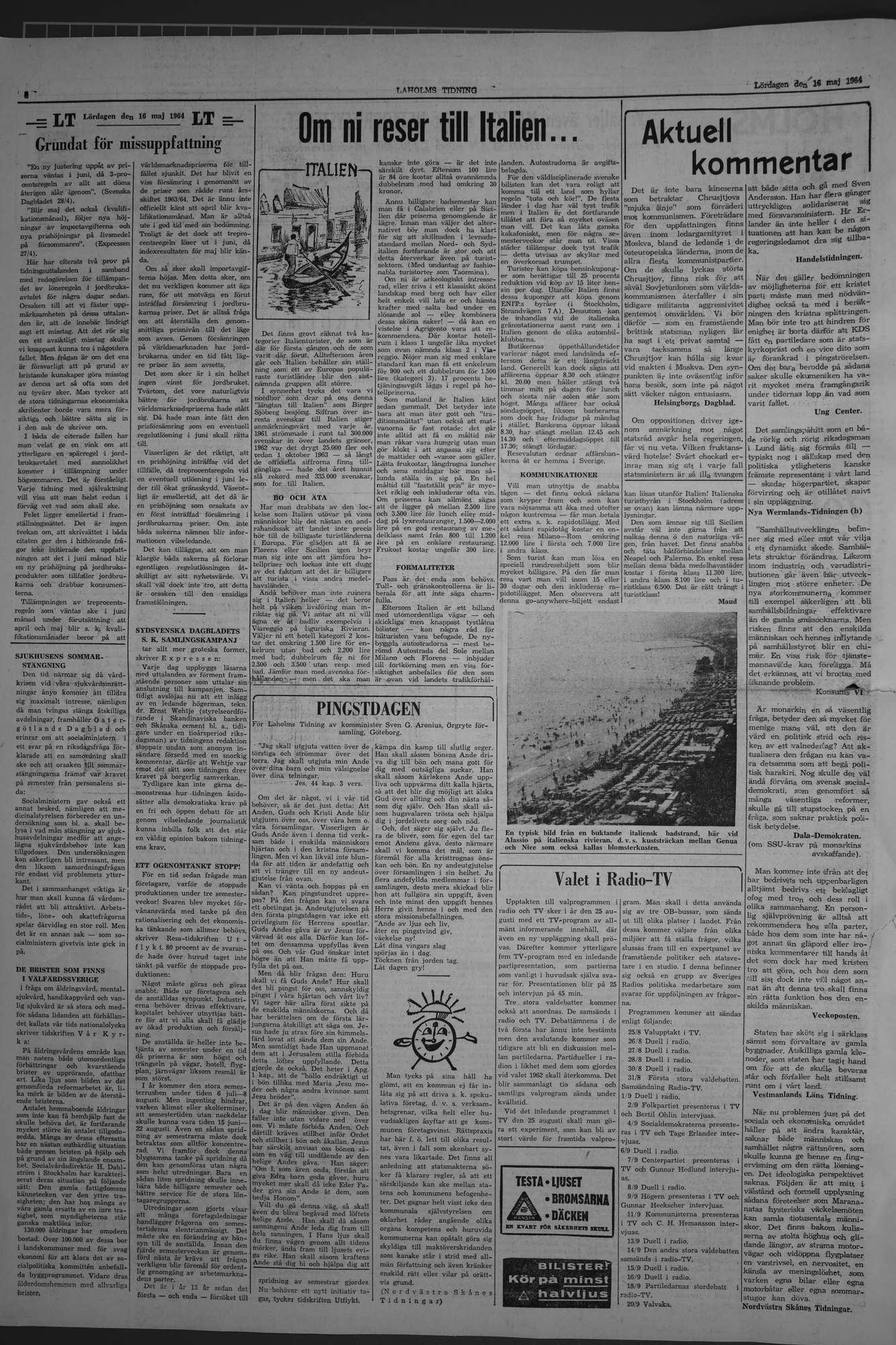 Laholms Tidning Lördag 16 maj 1964, sida 4