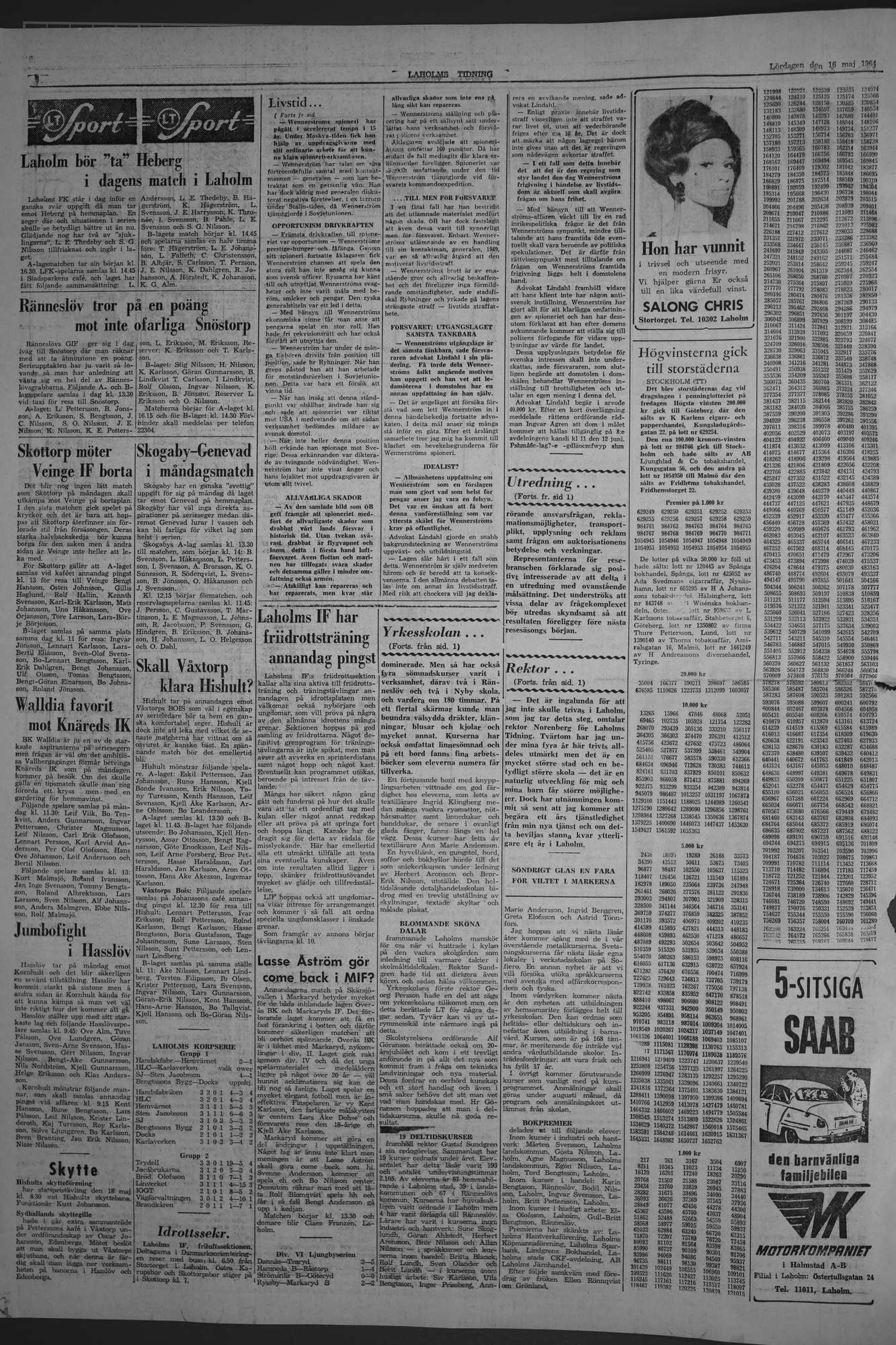 Laholms Tidning Lördag 16 maj 1964, sida 6