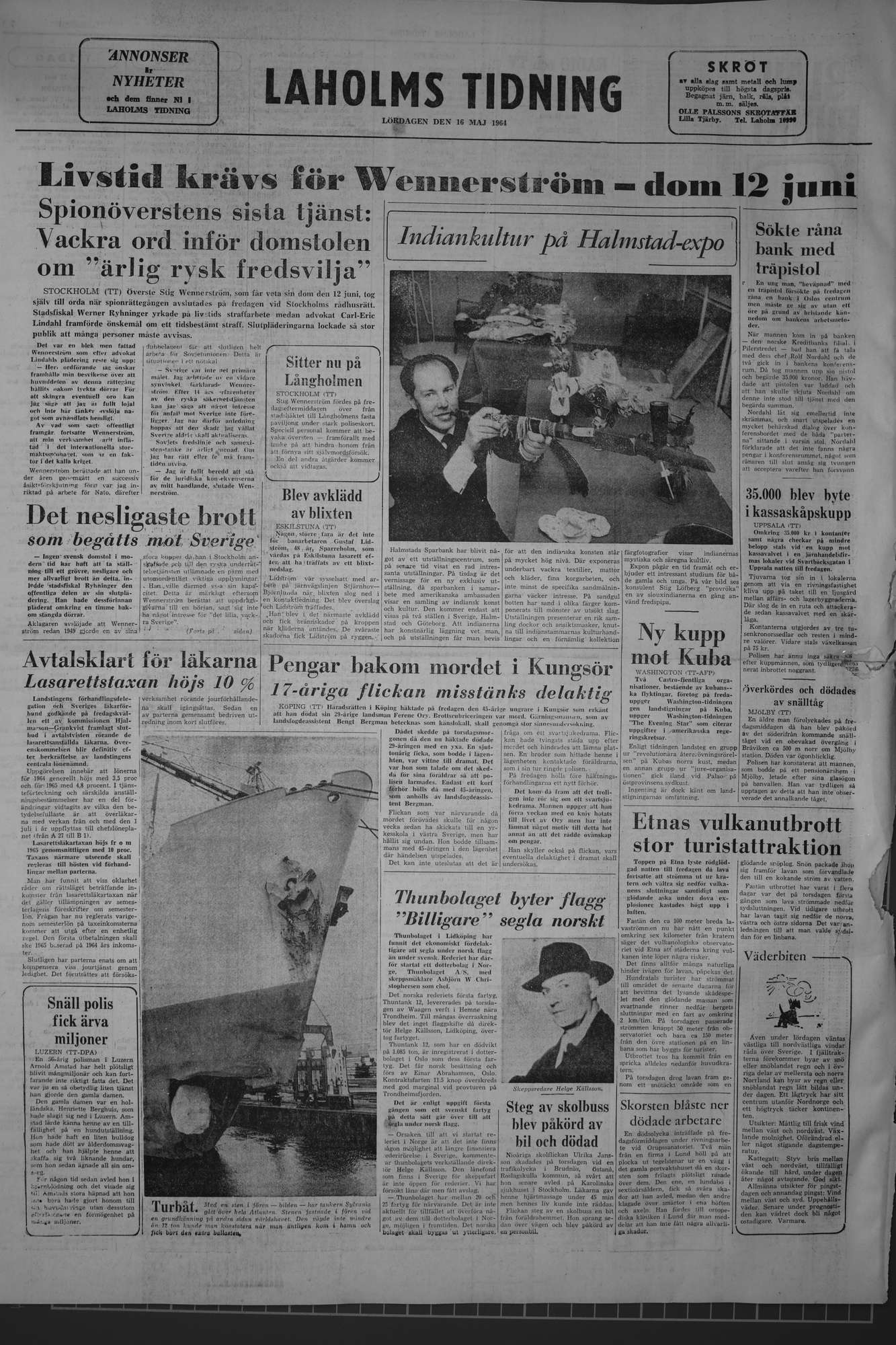 Laholms Tidning Lördag 16 maj 1964, sida 8