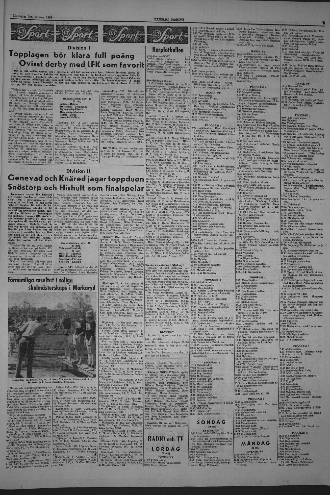 Laholms Tidning Lördag 29 maj 1965, sida 7