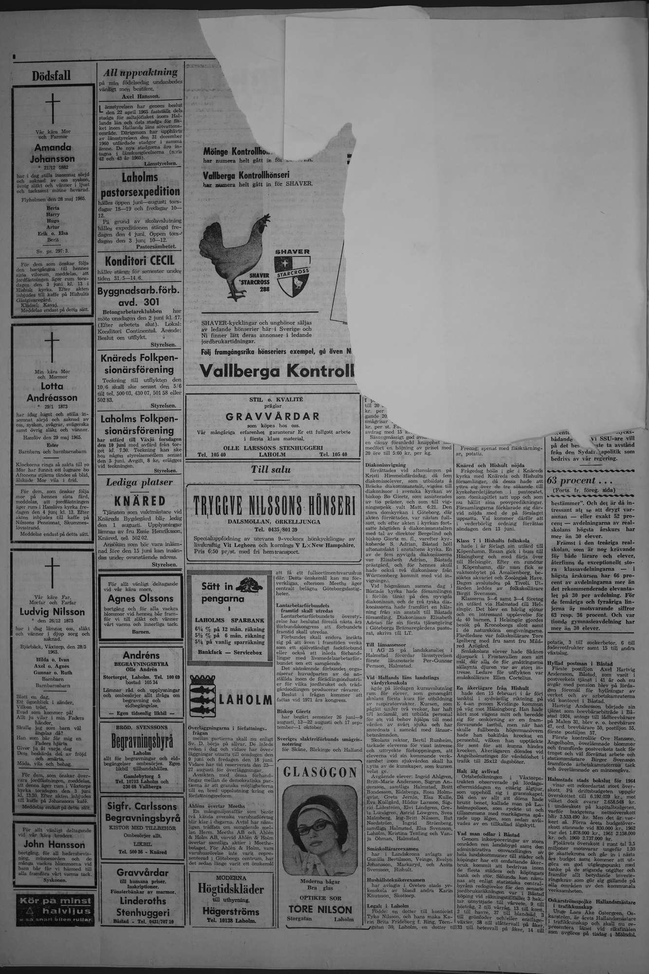 Laholms Tidning Måndag 31 maj 1965, sida 2