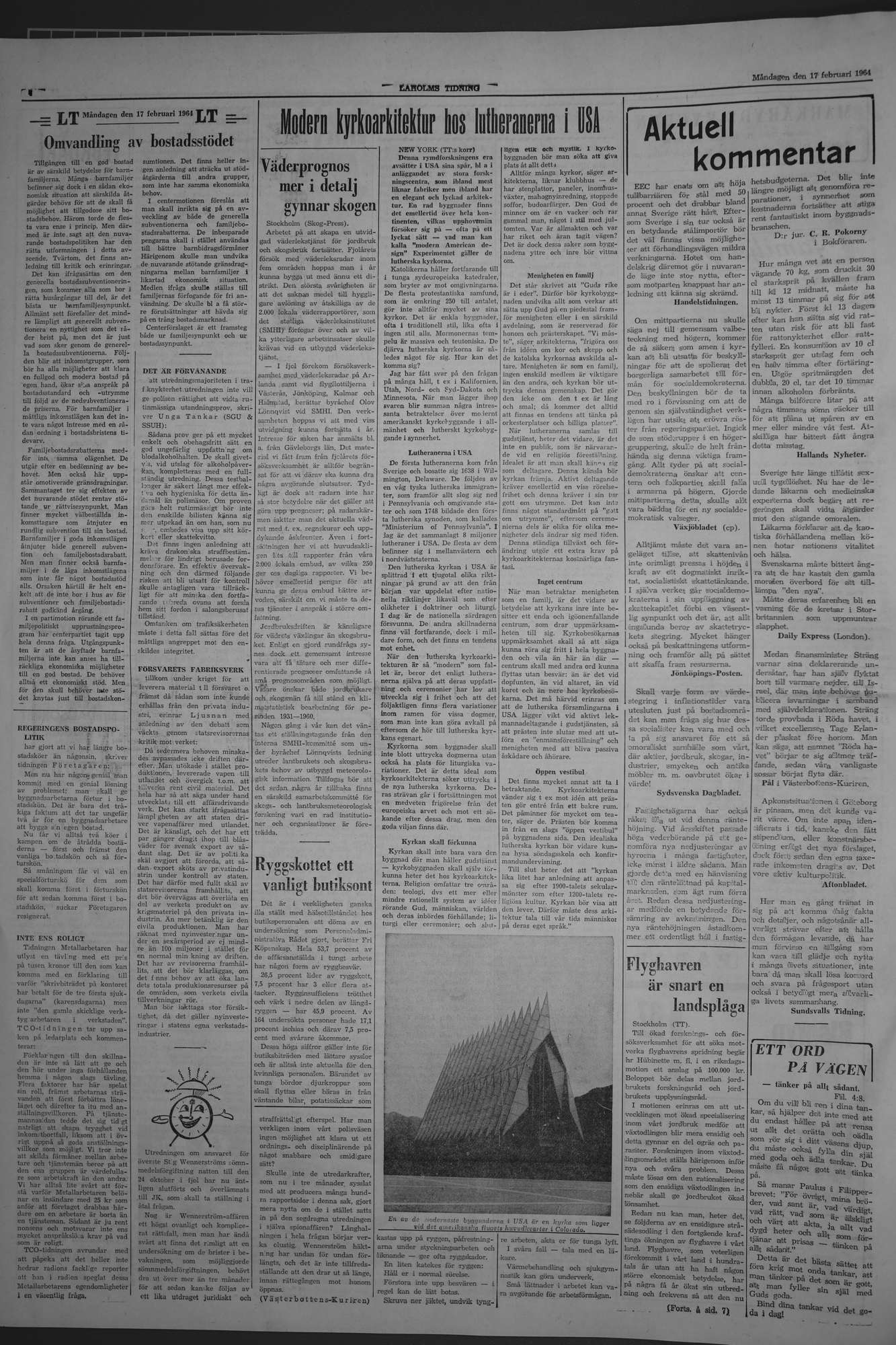 Laholms Tidning Måndag 17 februari 1964, sida 4