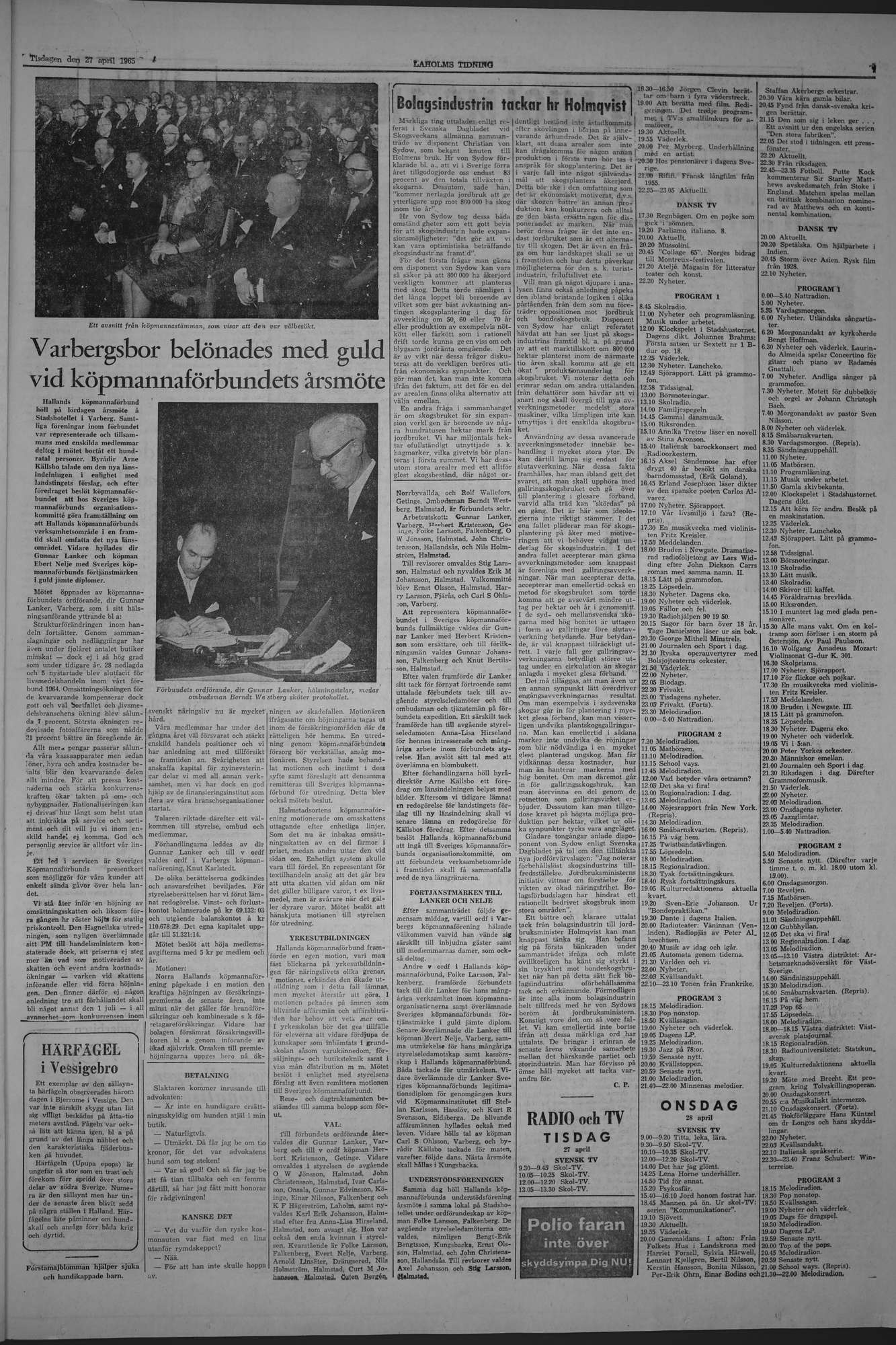 Laholms Tidning Tisdag 27 april 1965, sida 7