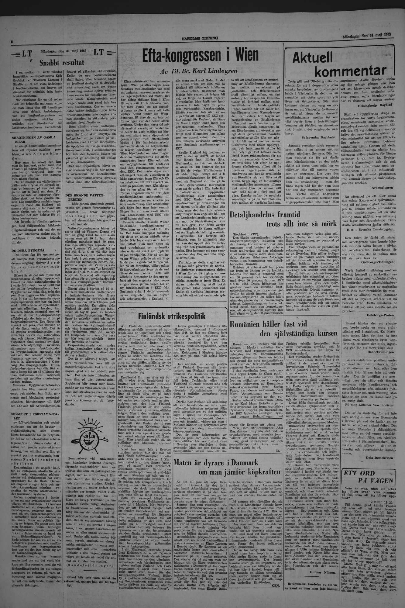 Laholms Tidning Måndag 31 maj 1965, sida 4