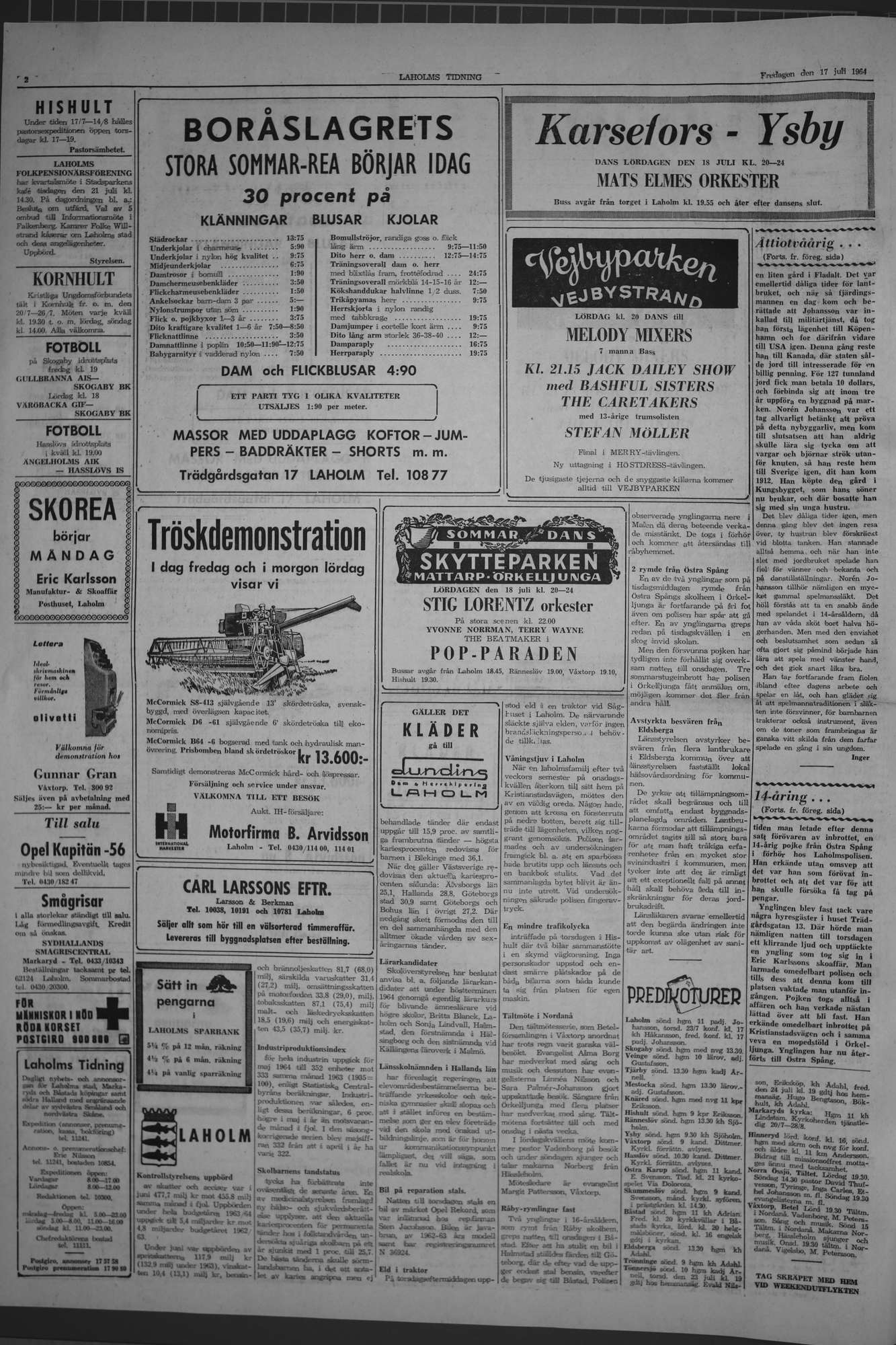 Laholms Tidning Fredag 17 juli 1964, sida 2