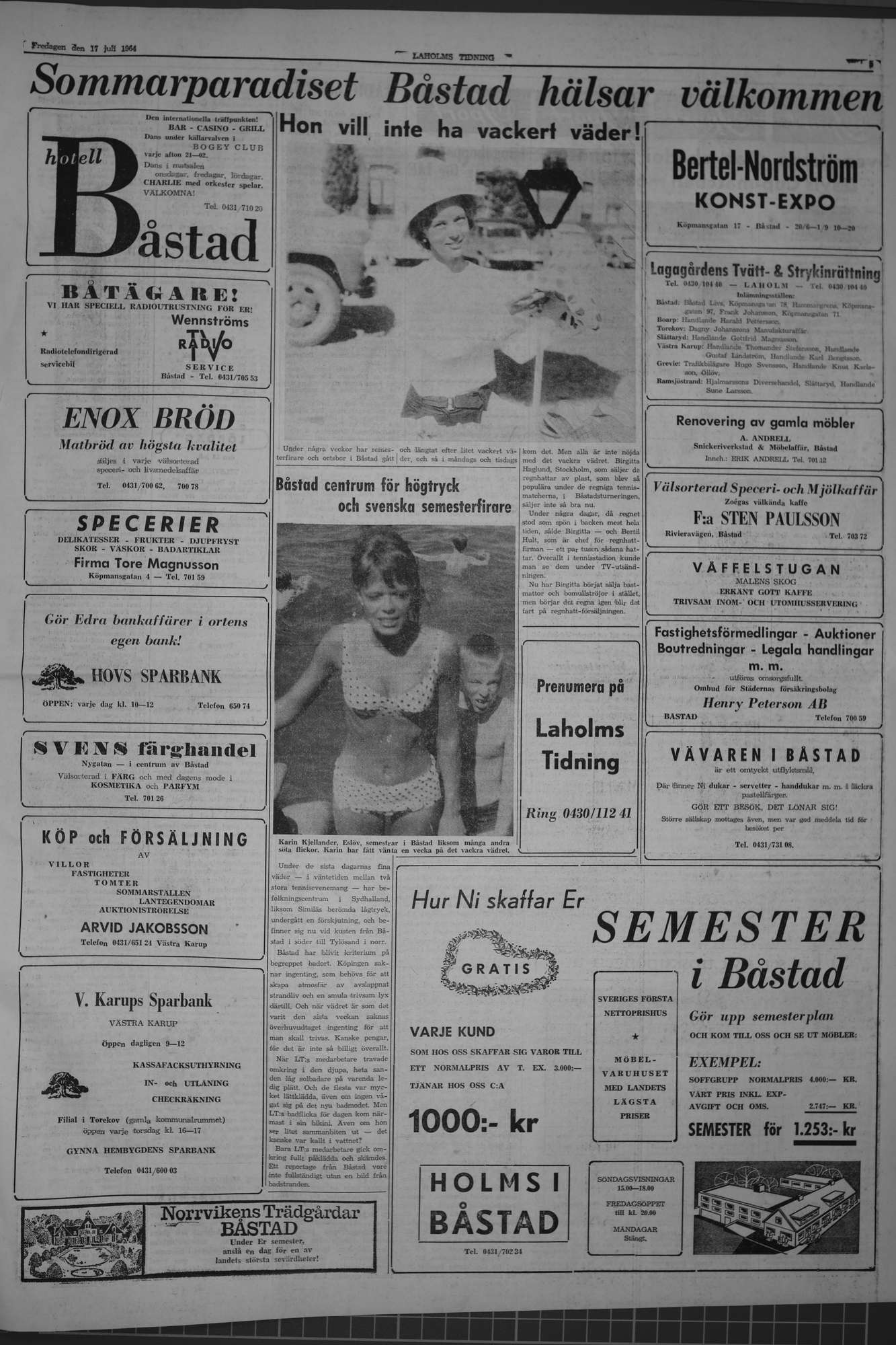 Laholms Tidning Fredag 17 juli 1964, sida 5