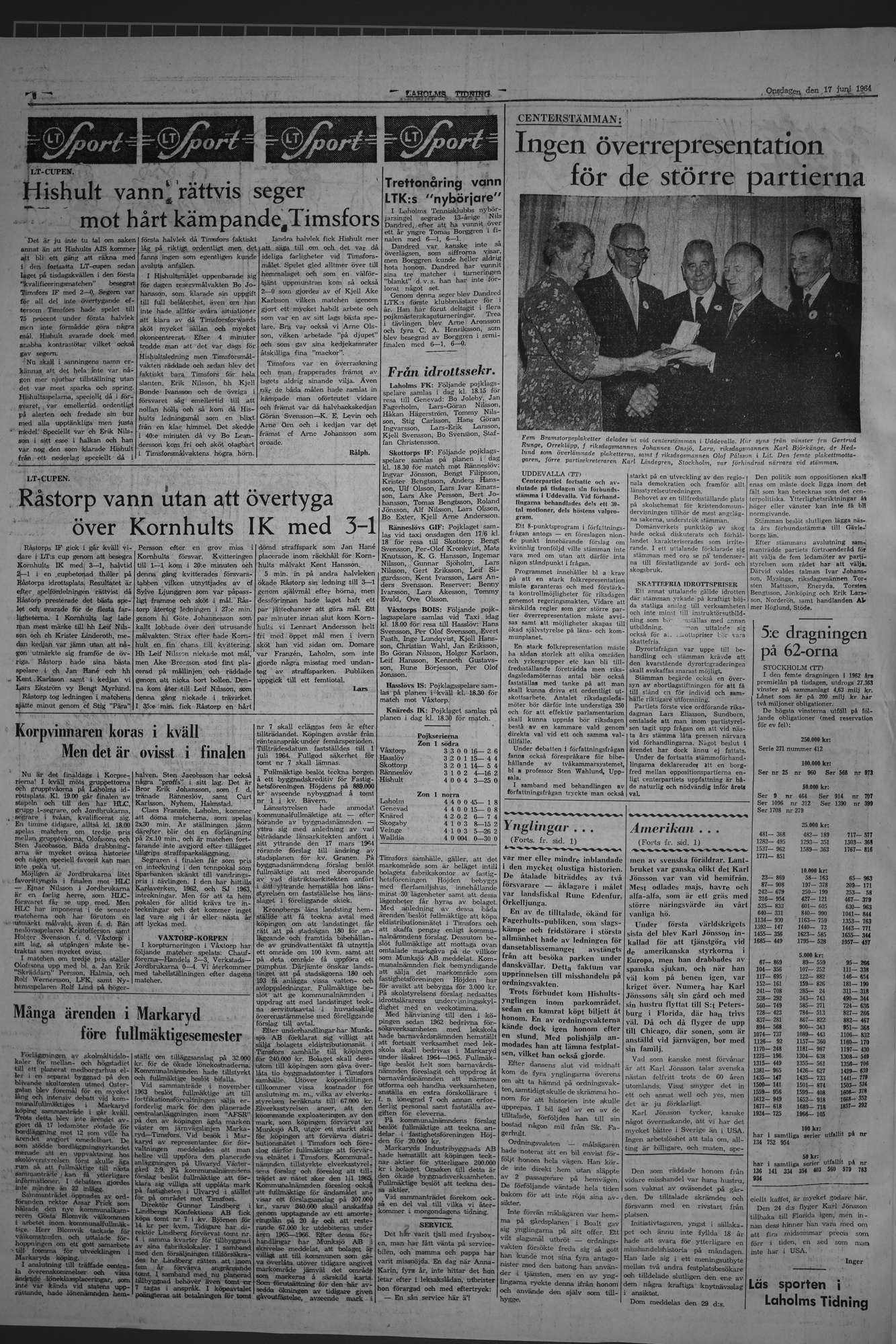 Laholms Tidning Onsdag 17 juni 1964, sida 6