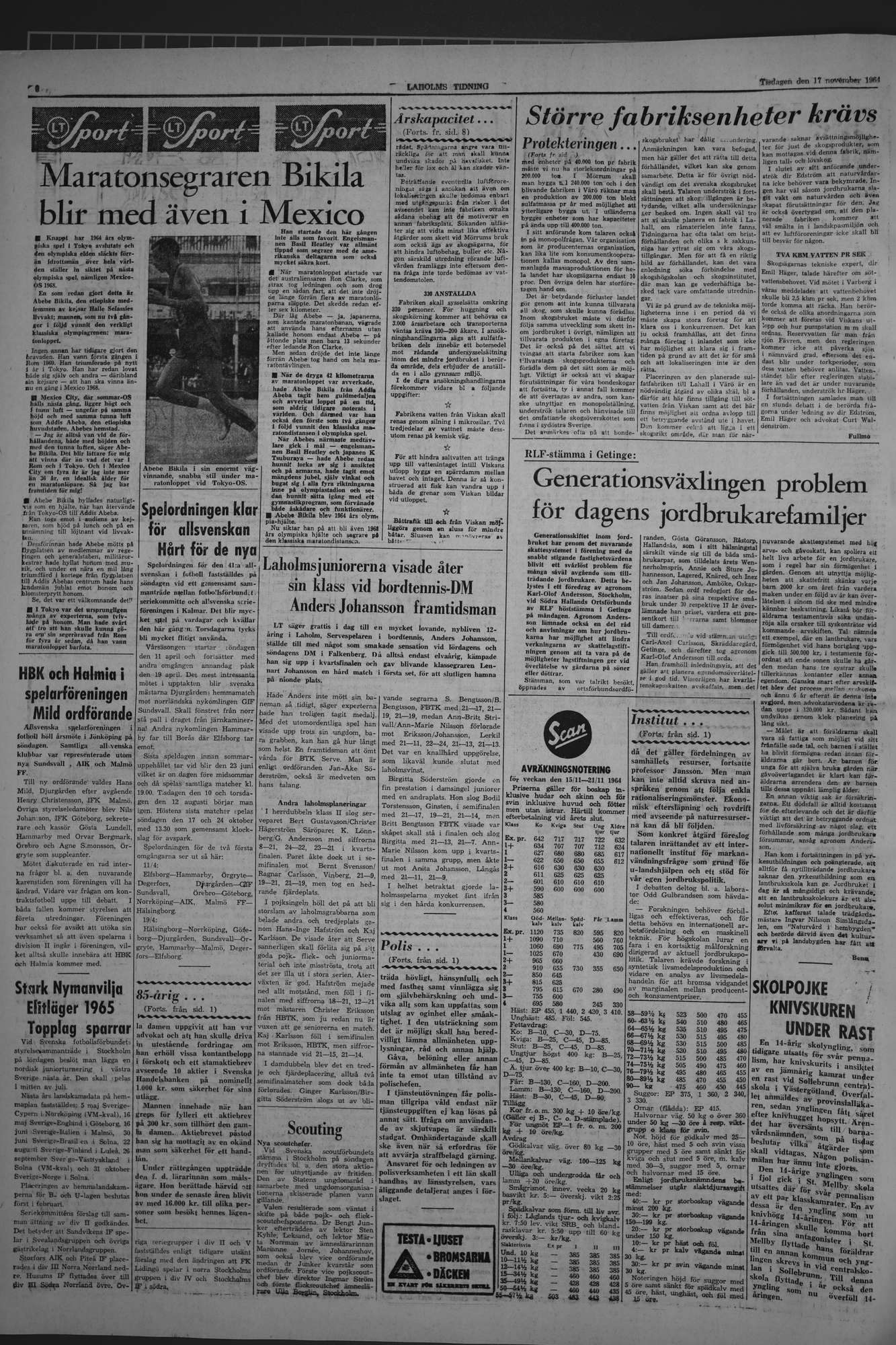 Laholms Tidning Tisdag 17 november 1964, sida 6