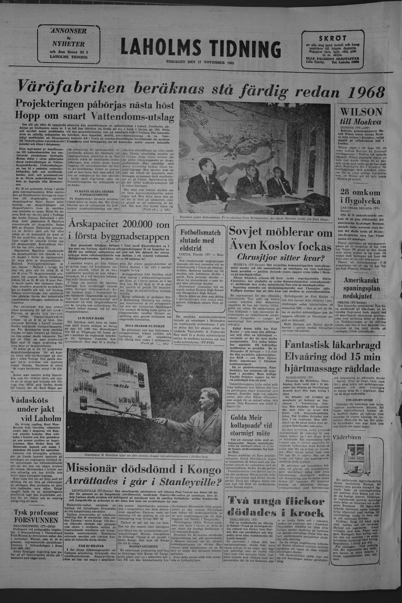 Laholms Tidning Tisdag 17 november 1964, sida 8