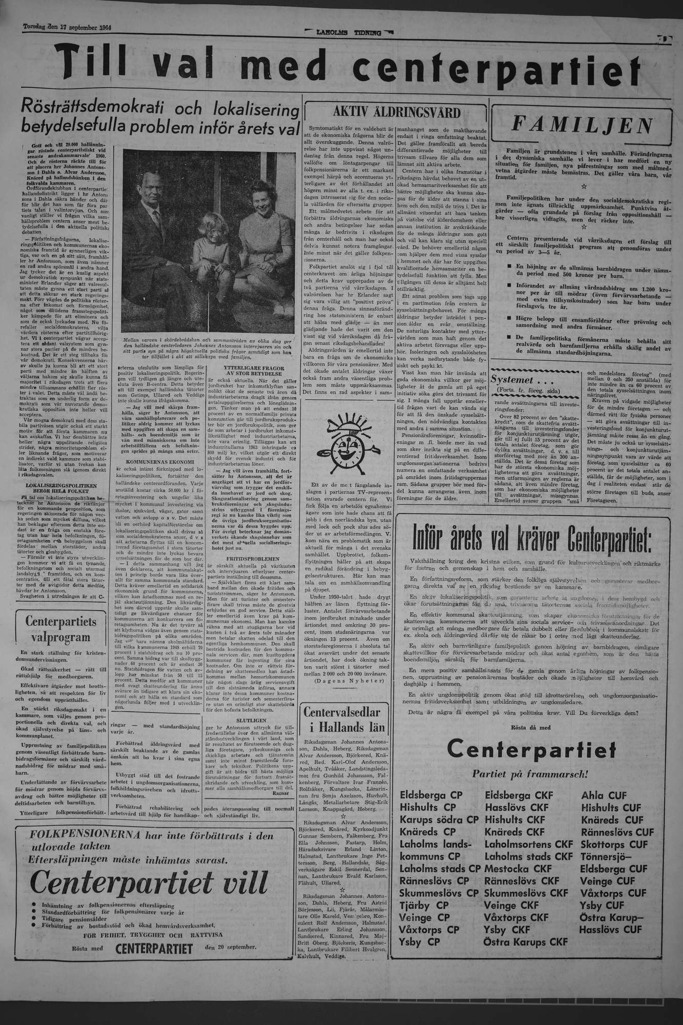 Laholms Tidning Torsdag 17 september 1964, sida 5