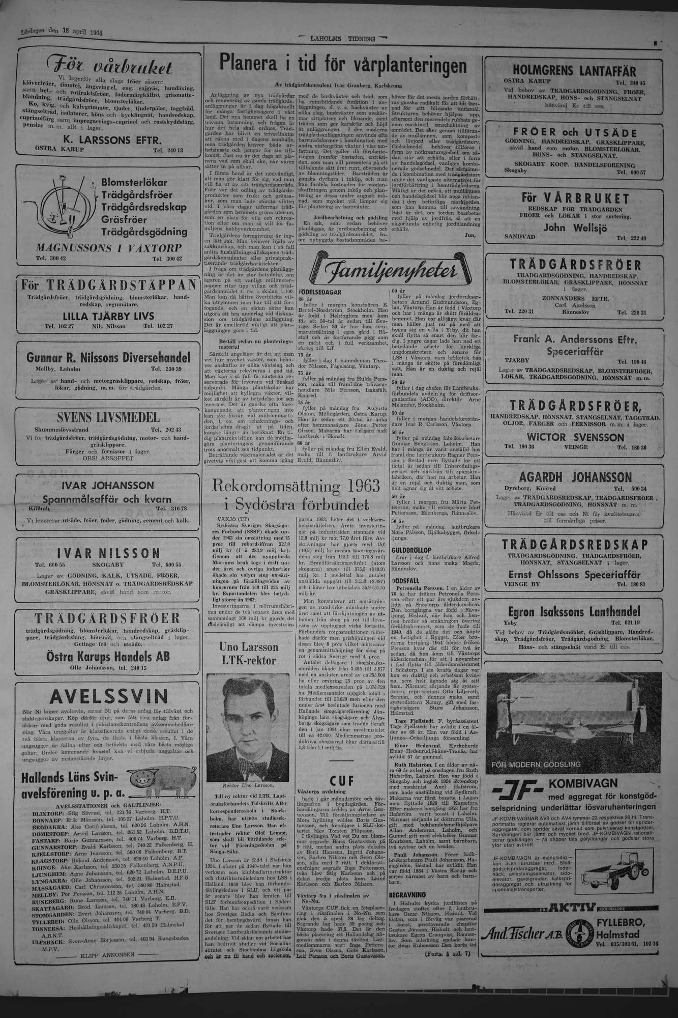 Laholms Tidning Lördag 18 april 1964, sida 5