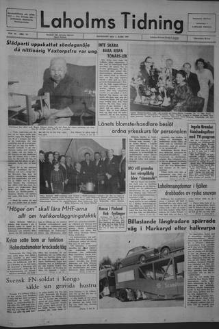 Förstasidan, Måndag 1 mars 1965