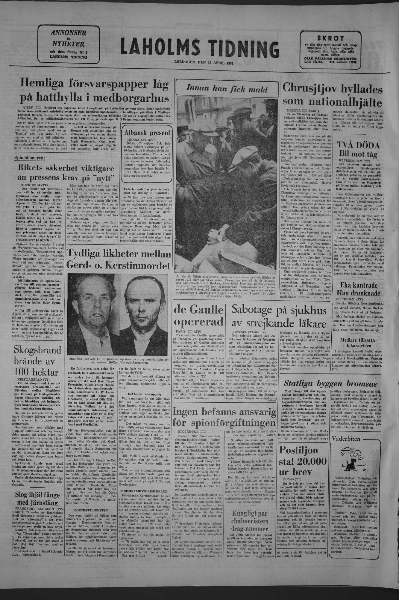 Laholms Tidning Lördag 18 april 1964, sida 8